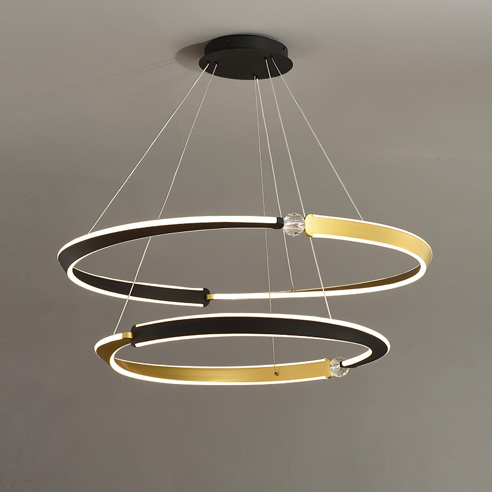 Lustra Kronleuchter Kristall Schwarz Gold-Letslighting