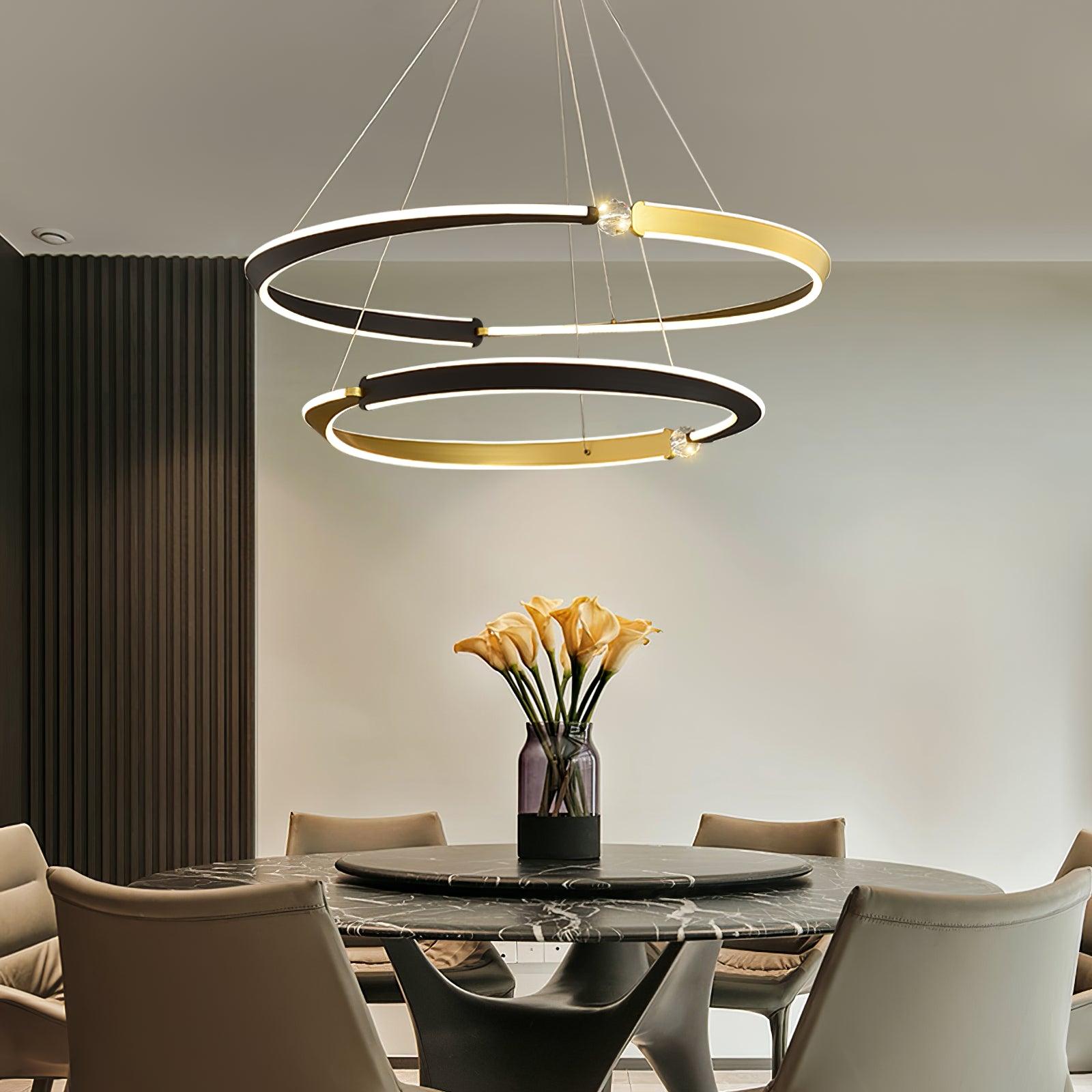 Lustra Kronleuchter Kristall Schwarz Gold-Letslighting