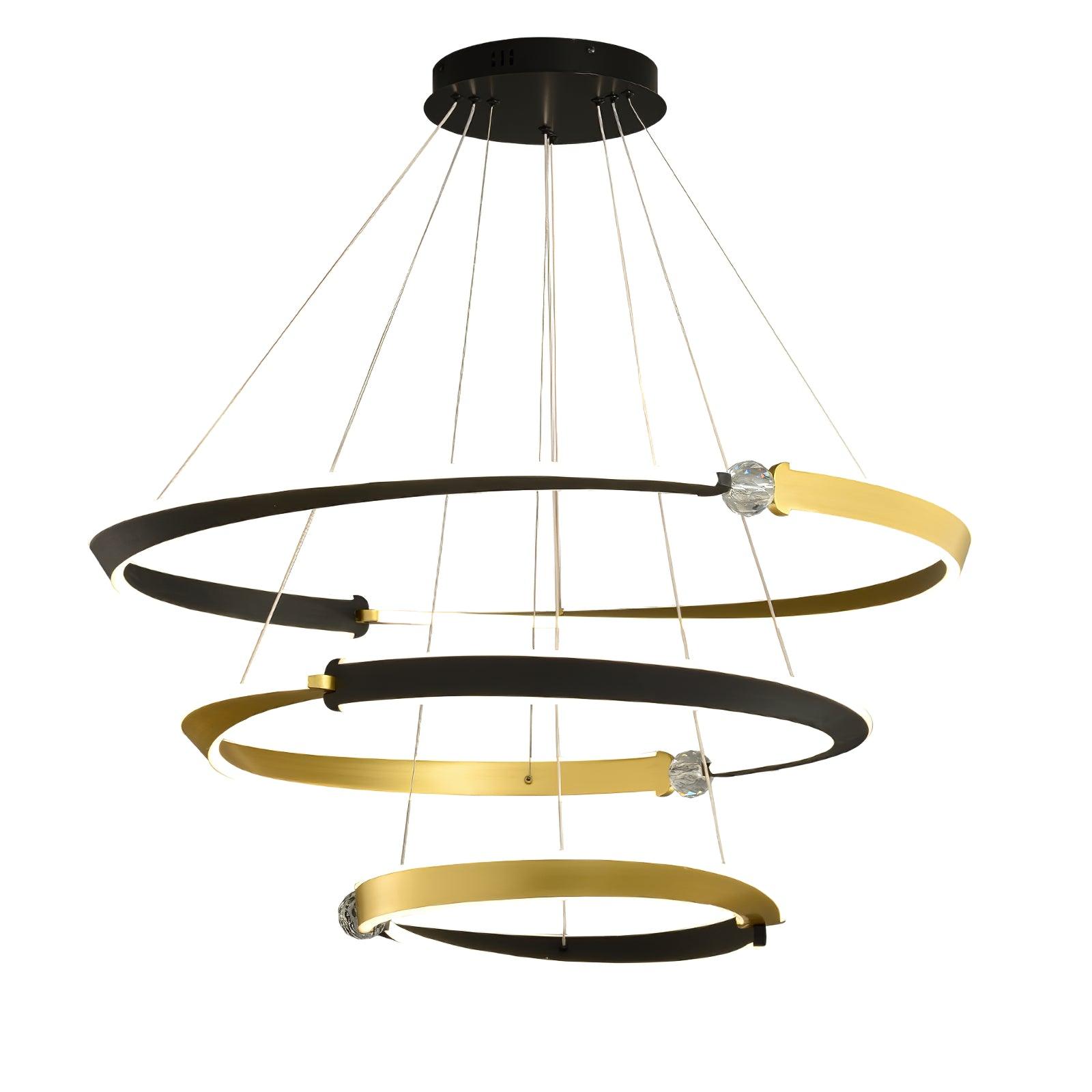 Lustra Kronleuchter Kristall Schwarz Gold-Letslighting