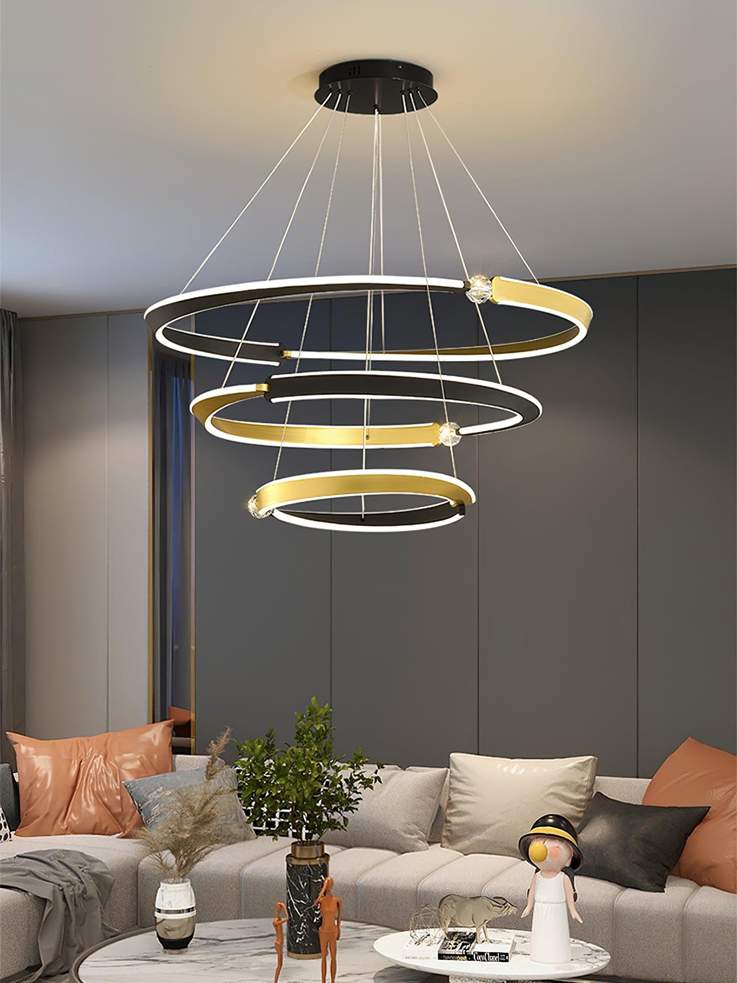 Lustra Kronleuchter Kristall Schwarz Gold-Letslighting