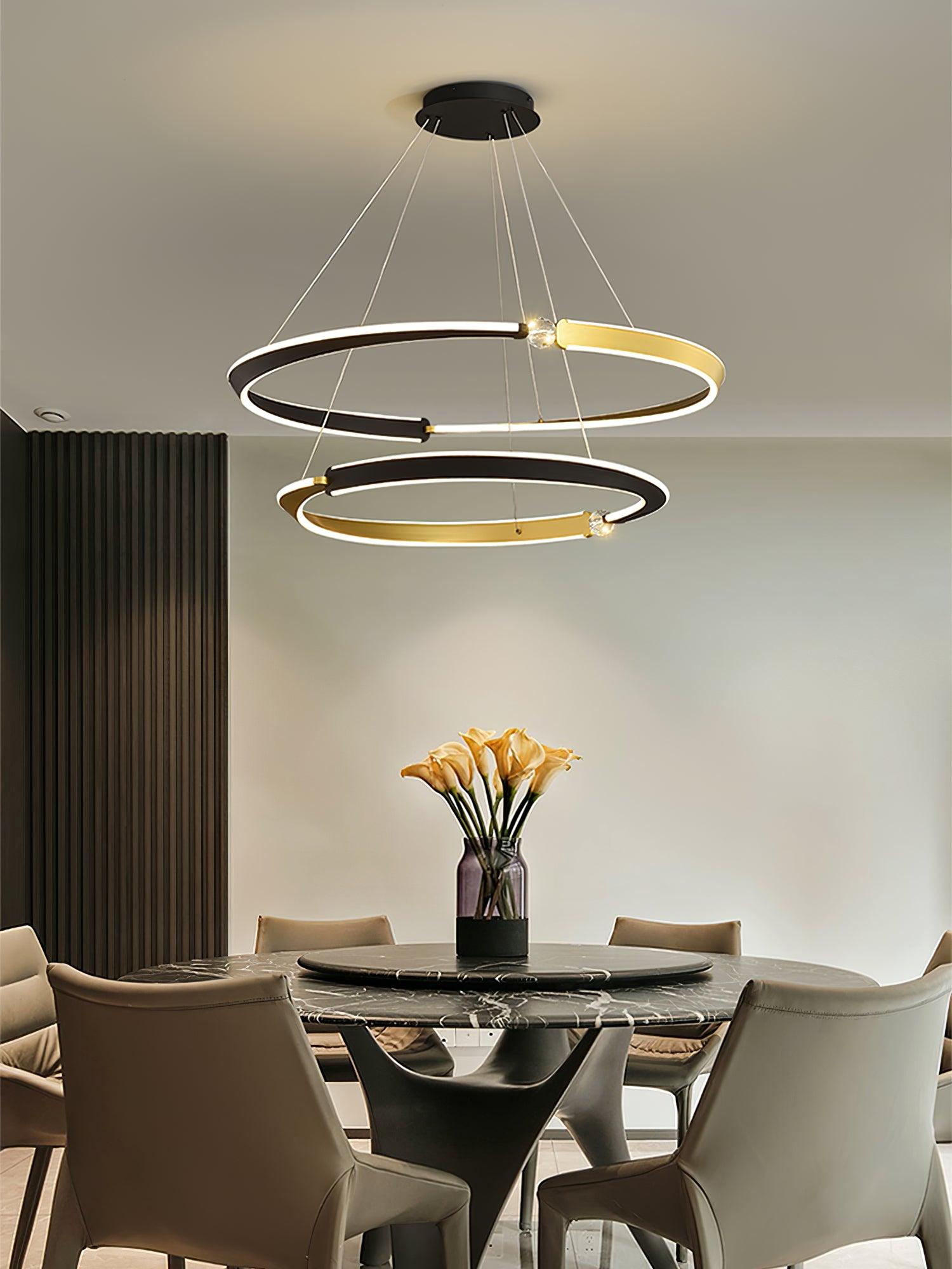 Lustra Kronleuchter Kristall Schwarz Gold-Letslighting