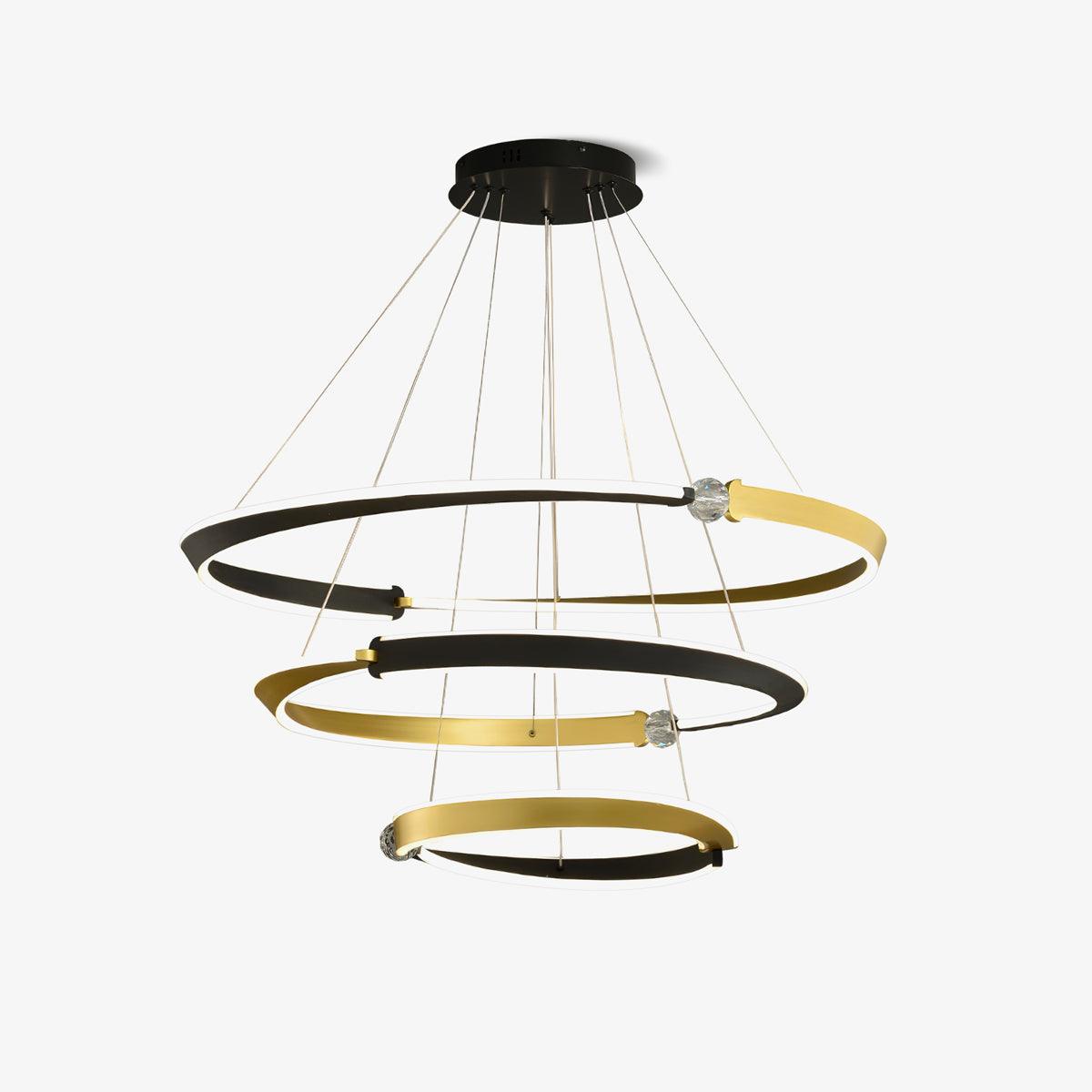 Lustra Kronleuchter Kristall Schwarz Gold-Letslighting