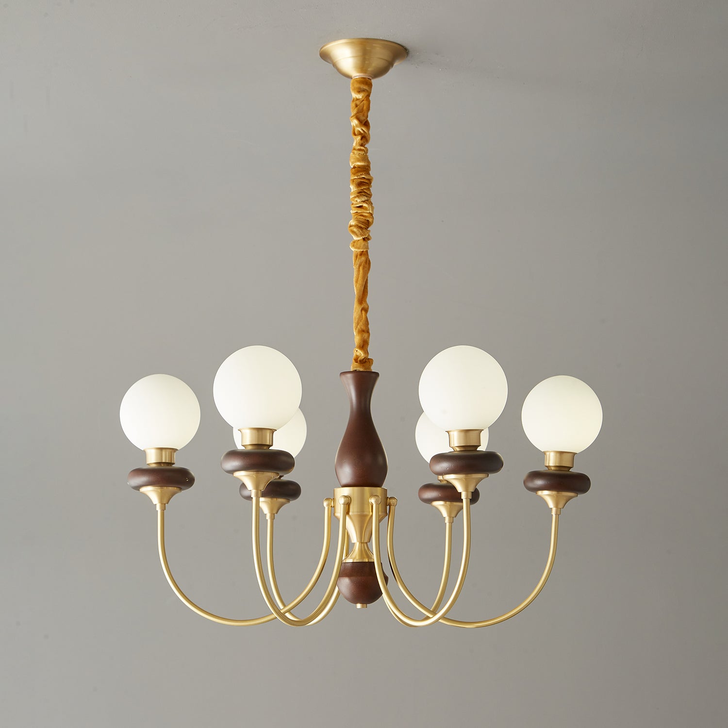 Cotheor Vintage Arc Holz Glas Kronleuchter-Letslighting