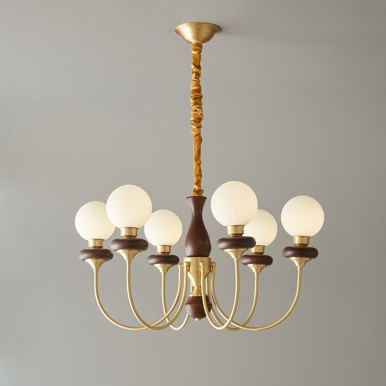 Cotheor Vintage Arc Holz Glas Kronleuchter-Letslighting
