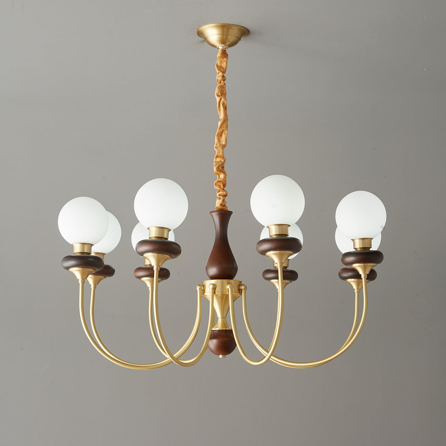 Cotheor Vintage Arc Holz Glas Kronleuchter-Letslighting