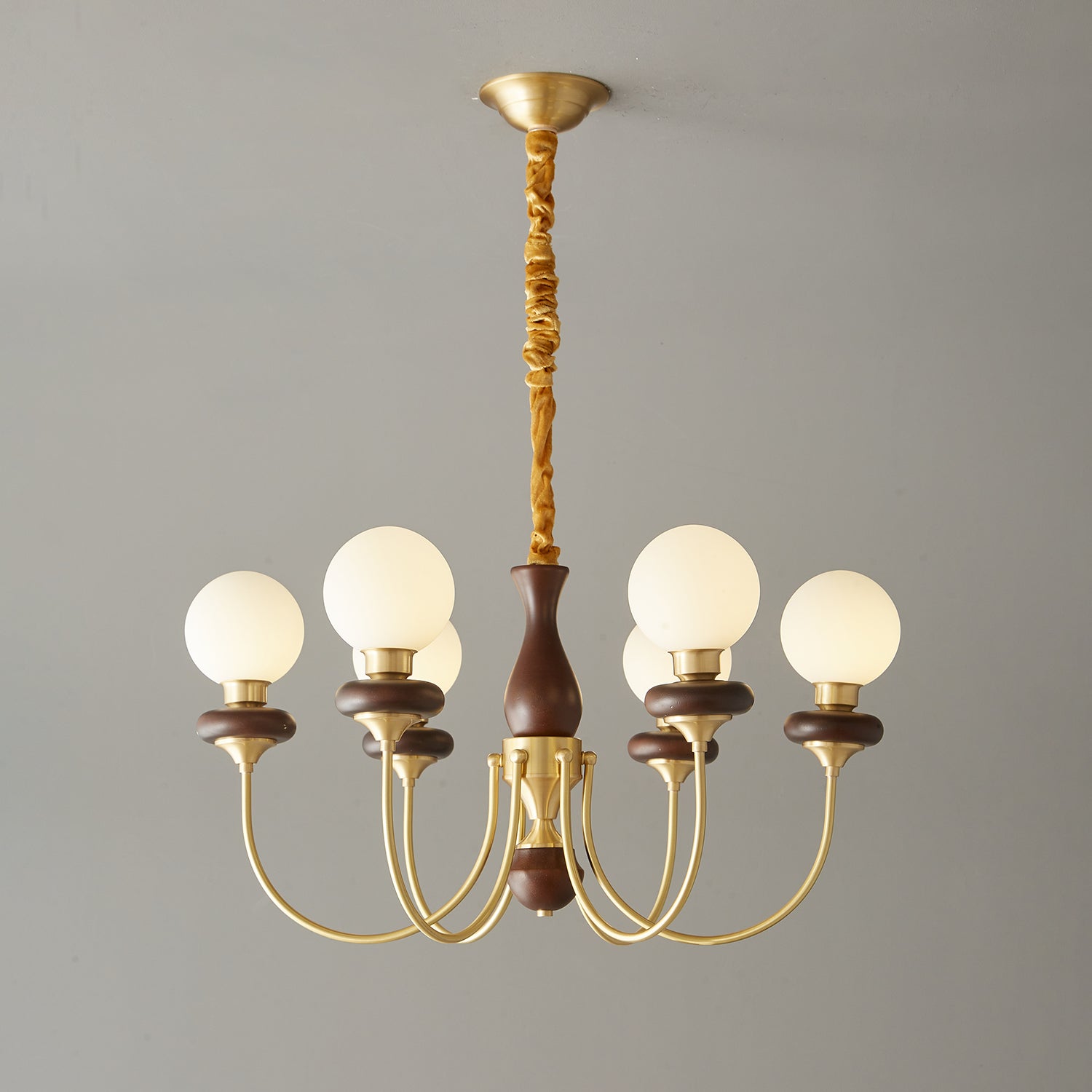 Cotheor Vintage Arc Holz Glas Kronleuchter-Letslighting