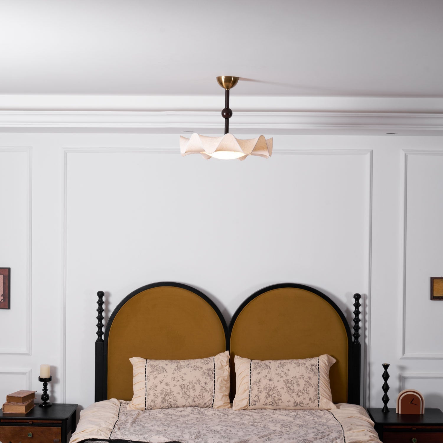 Avlorus Traditionelle Eleganz Deckenleuchte aus Holz und Stoff-Letslighting