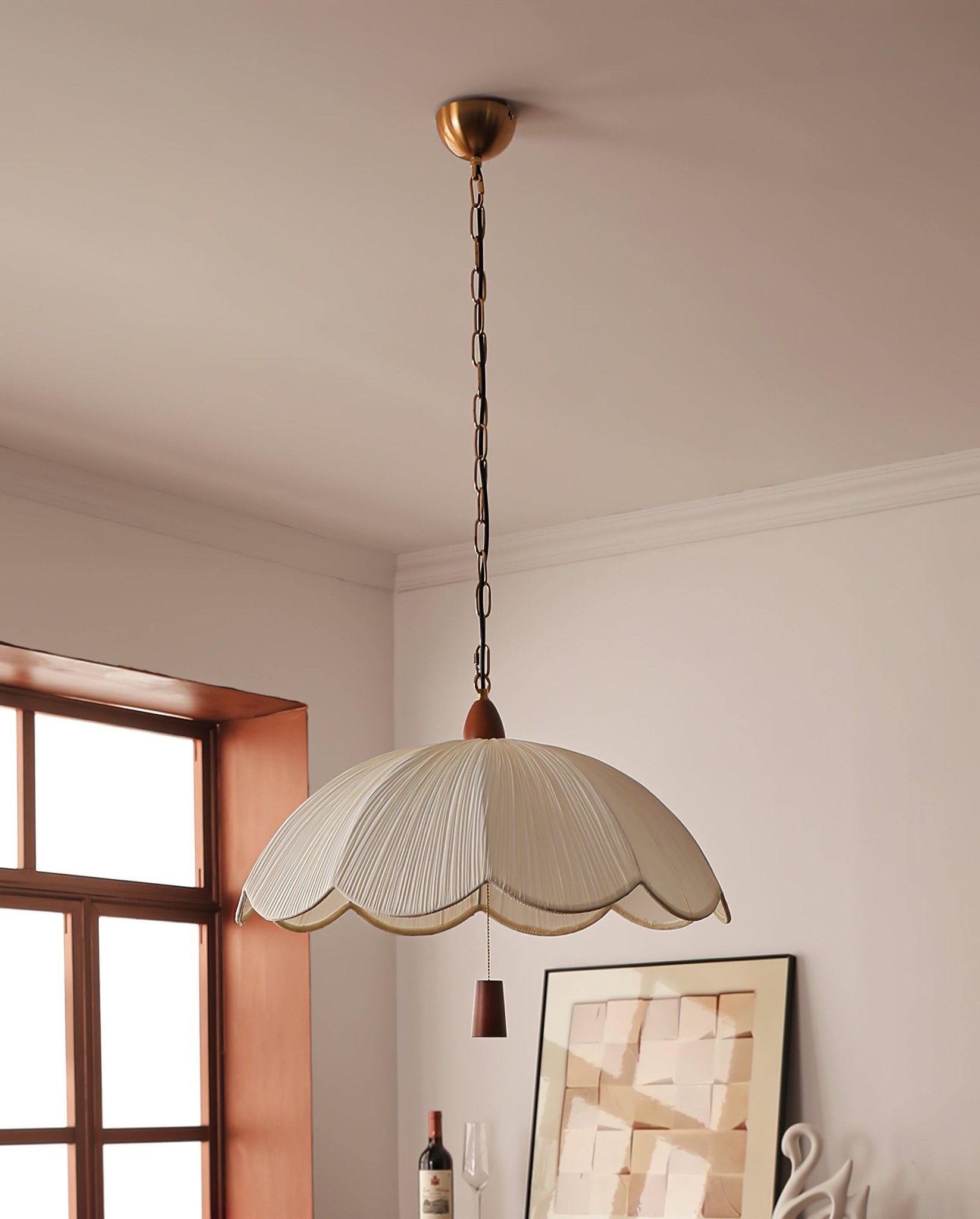 Vephael Jugendstil-Pendelleuchte aus Stoff-Letslighting