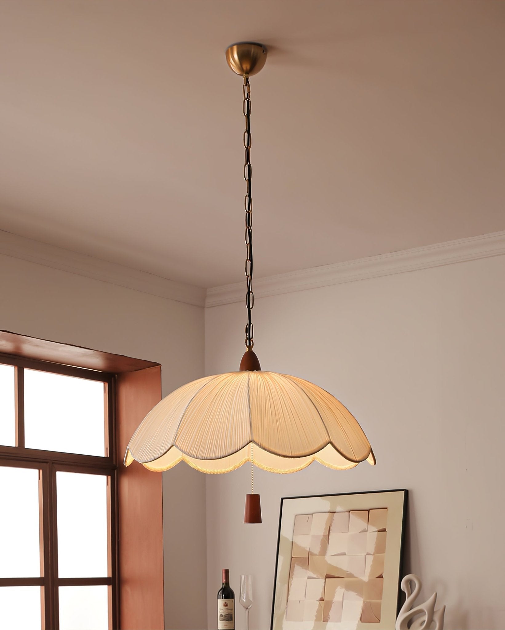 Vephael Jugendstil-Pendelleuchte aus Stoff-Letslighting
