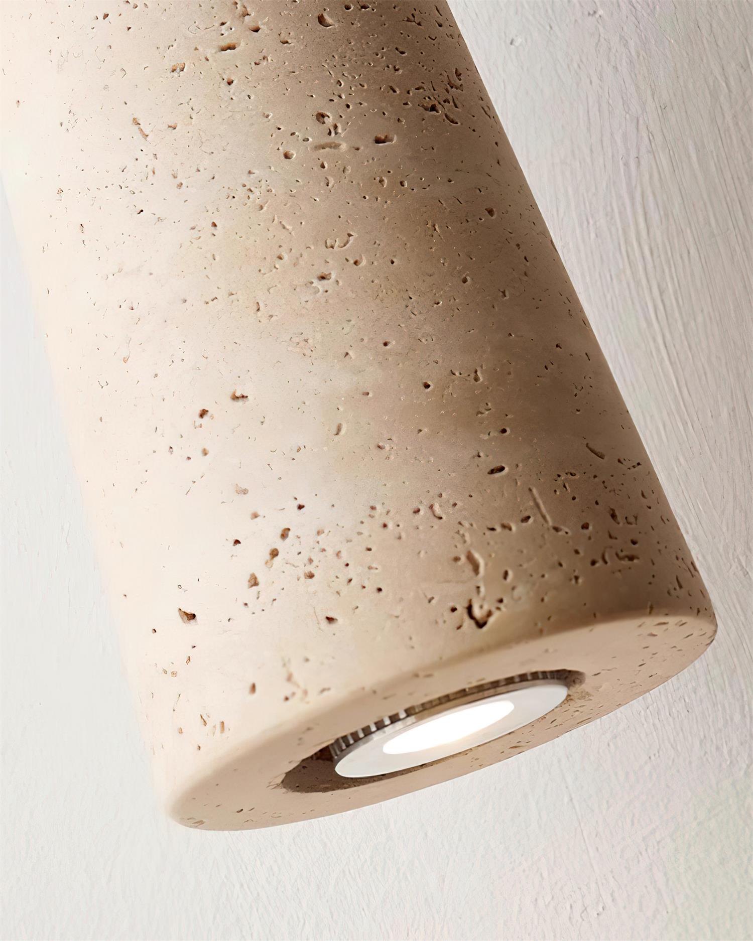 Bellaro Travertine & Wood Pendant Light - Letslighting