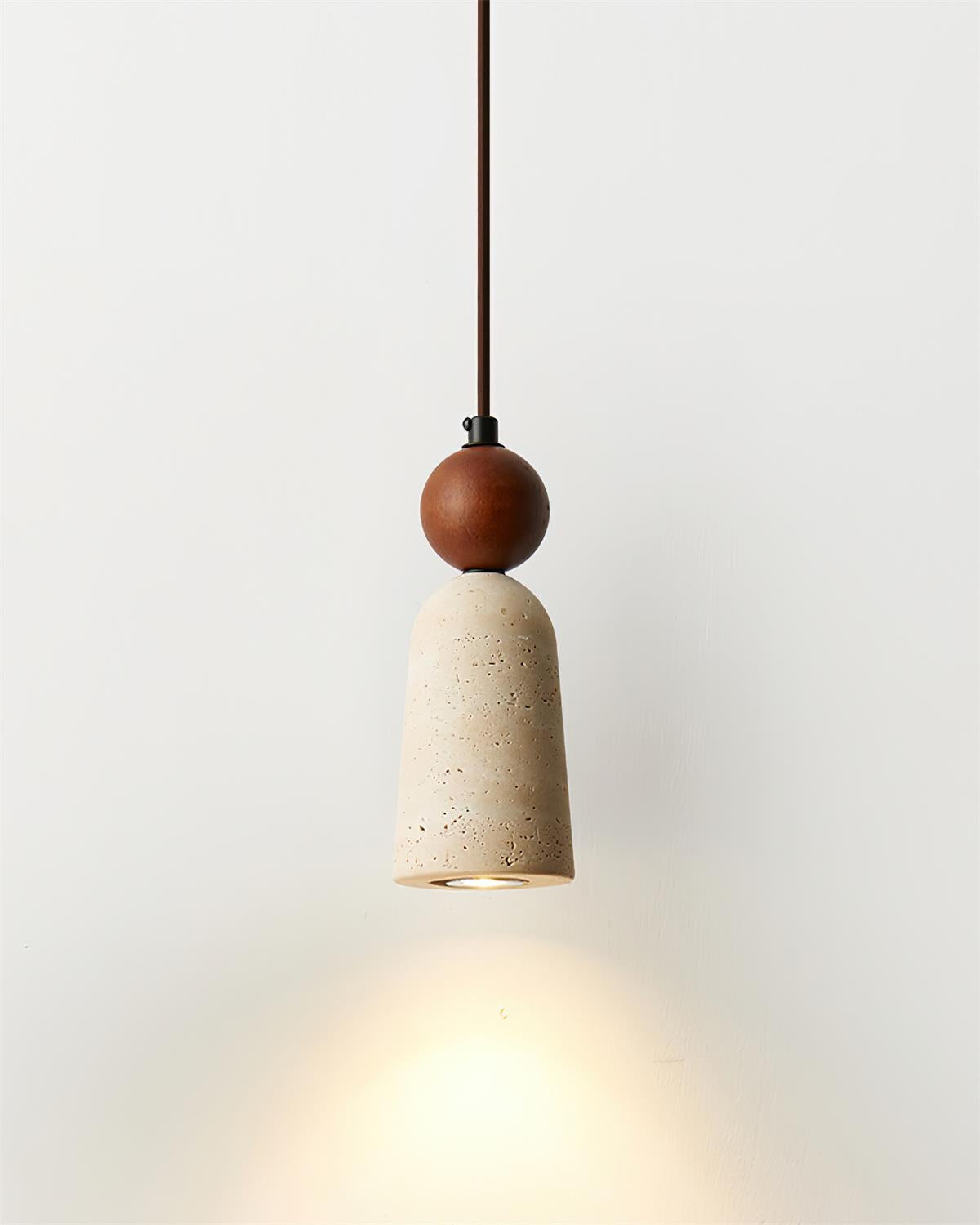 Bellaro Travertine & Wood Pendant Light - Letslighting
