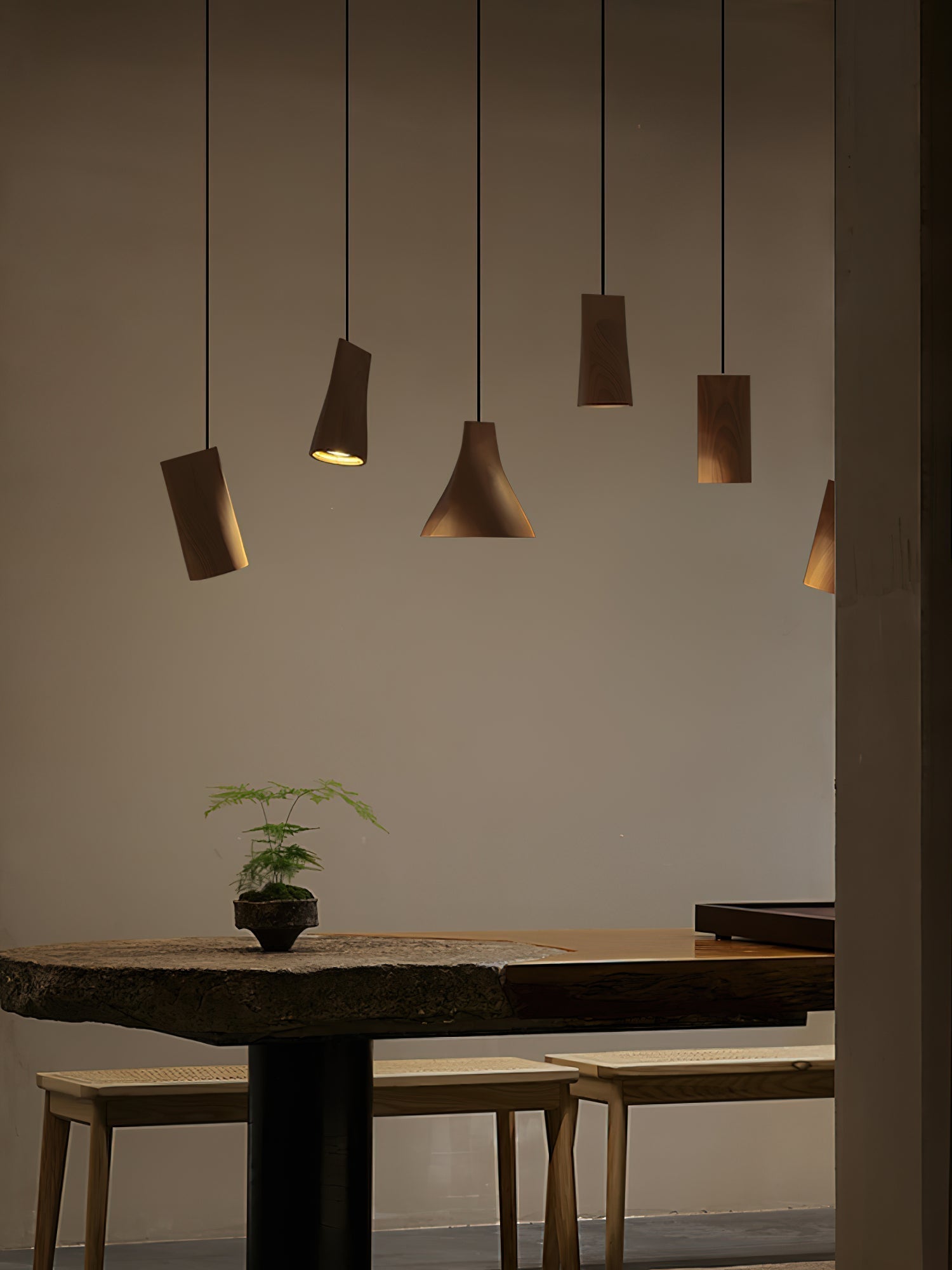 Ivarara Asymmetrisch Holz Pendelleuchte Leuchte-Letslighting