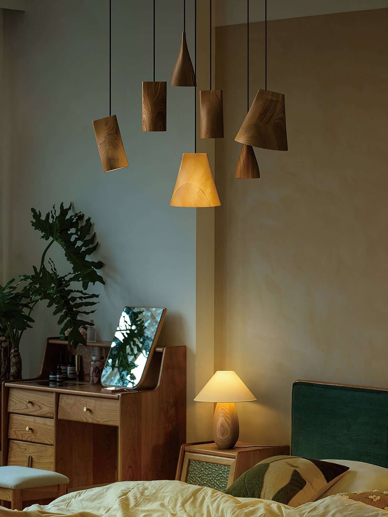 Ivarara Asymmetrisch Holz Pendelleuchte Leuchte-Letslighting