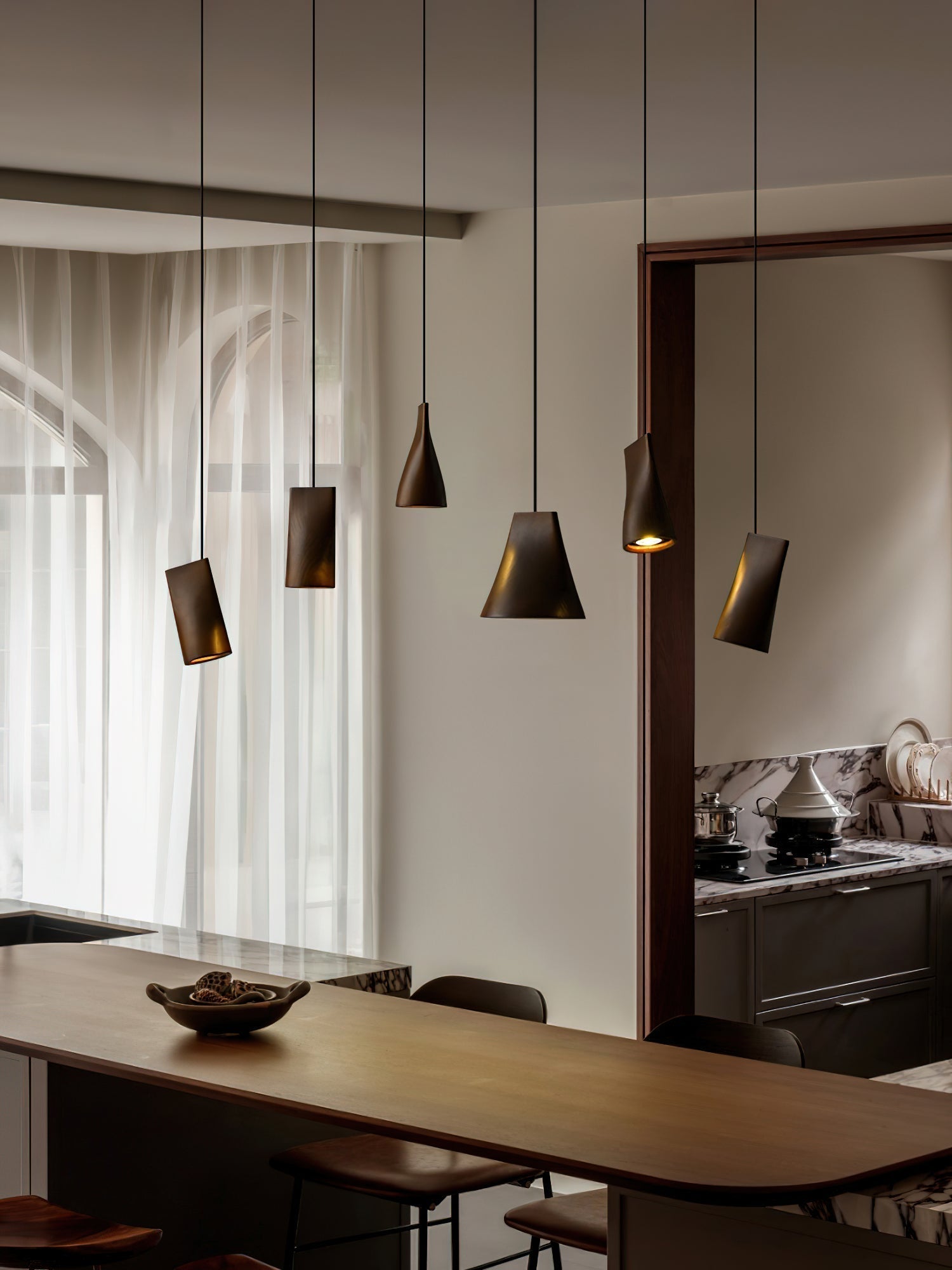 Ivarara Asymmetrisch Holz Pendelleuchte Leuchte-Letslighting