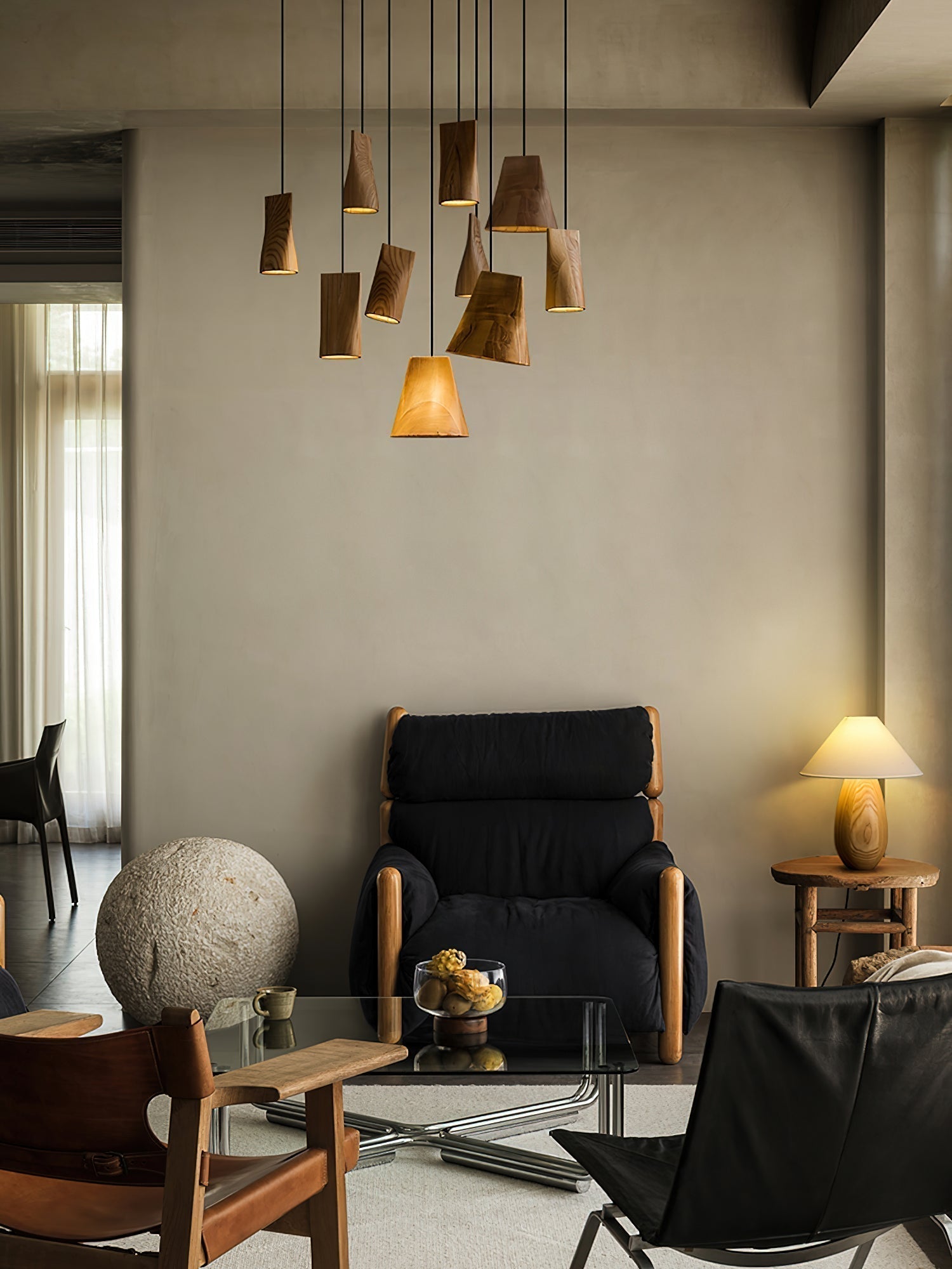 Ivarara Asymmetrisch Holz Pendelleuchte Leuchte-Letslighting