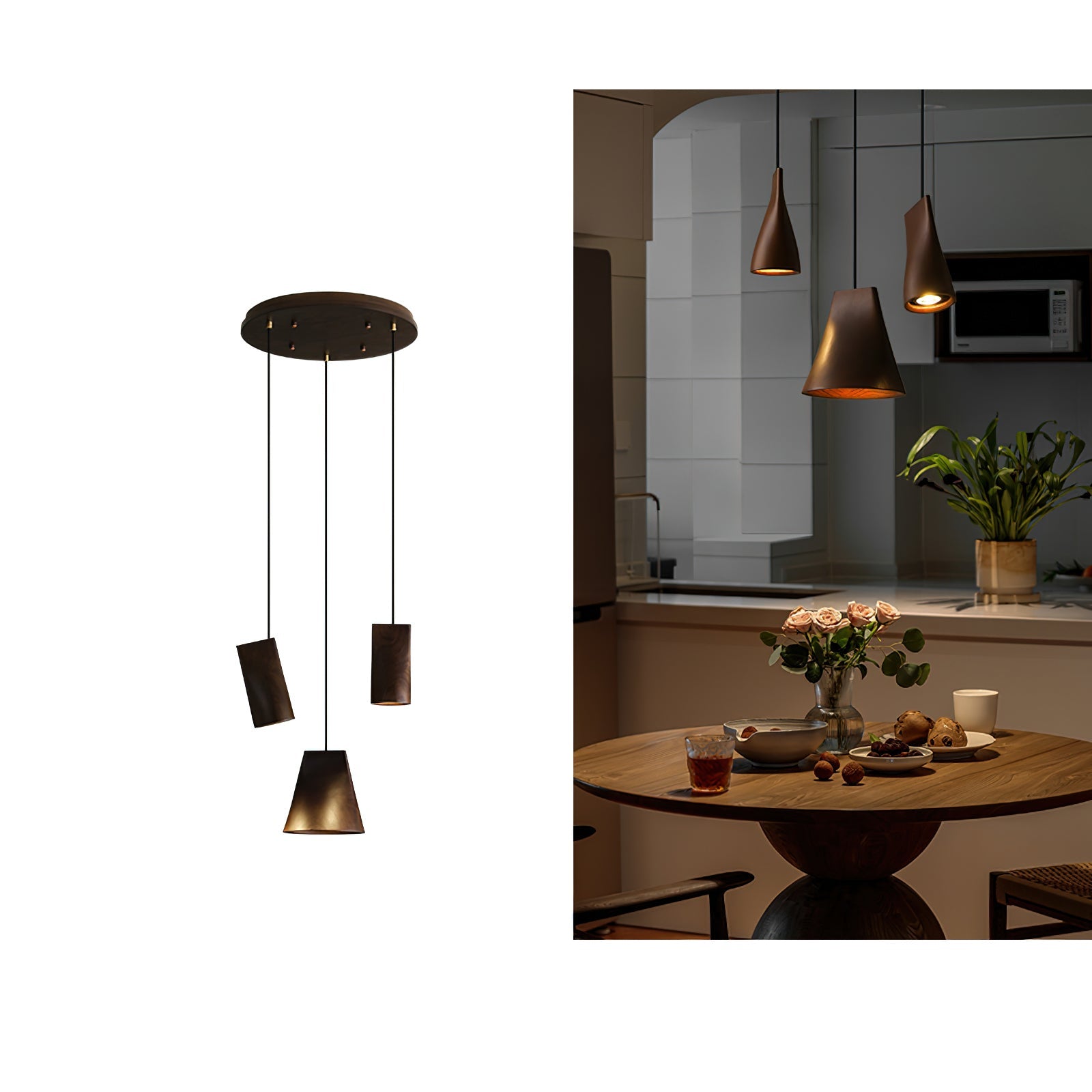 Ivarara Asymmetrisch Holz Pendelleuchte Leuchte-Letslighting