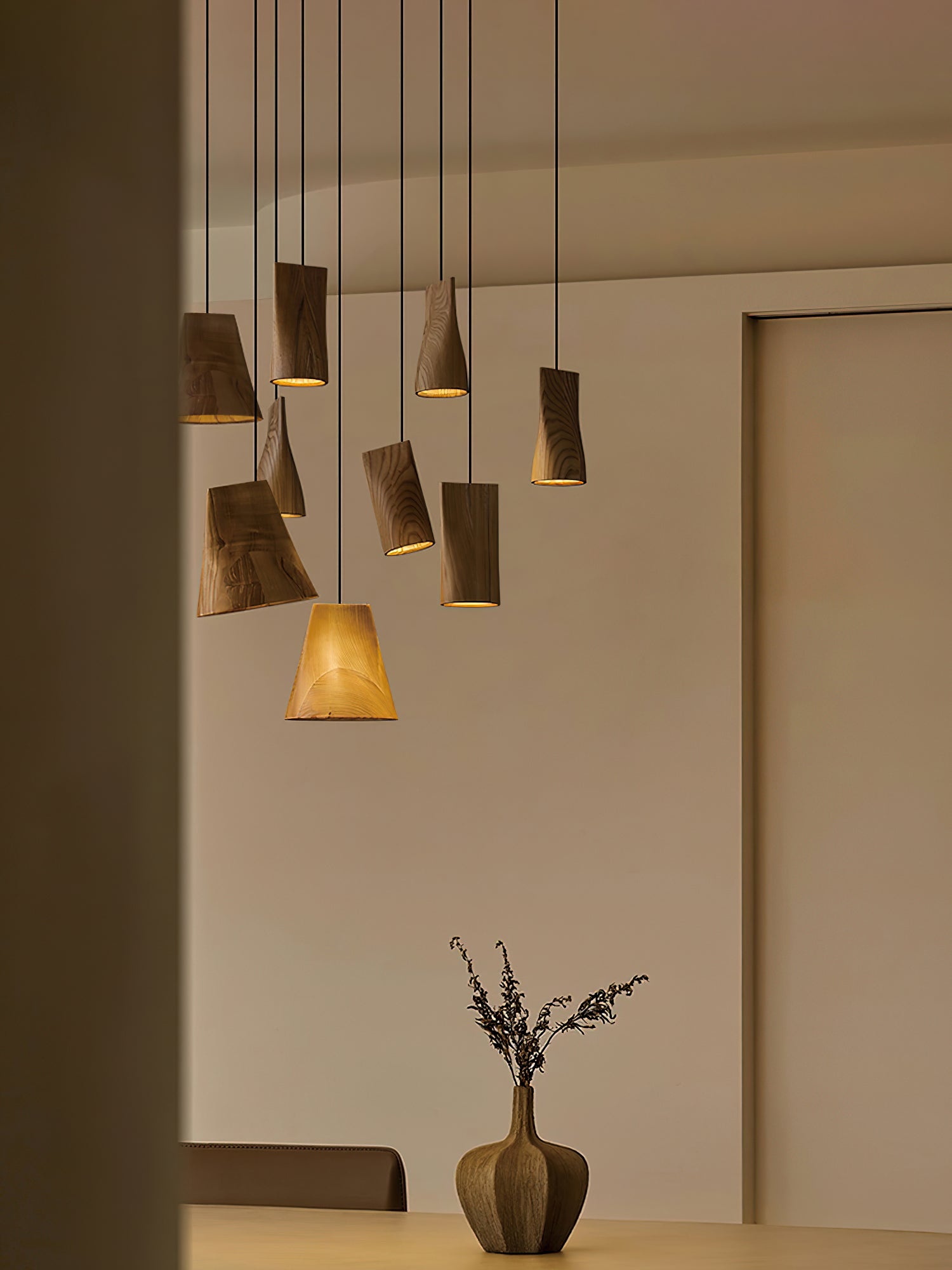 Ivarara Asymmetrisch Holz Pendelleuchte Leuchte-Letslighting