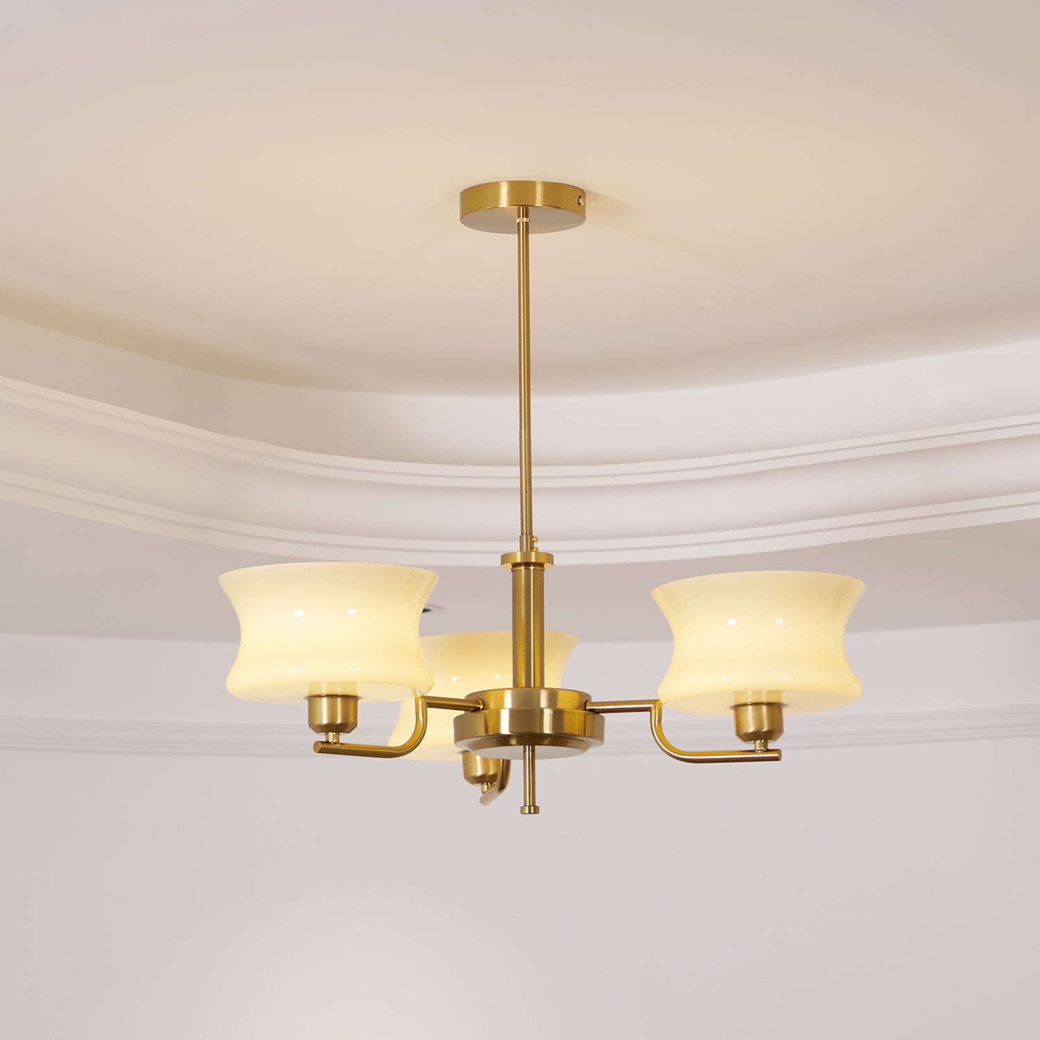 Lustra Kronleuchter Naturgold Vintage Glas-Letslighting