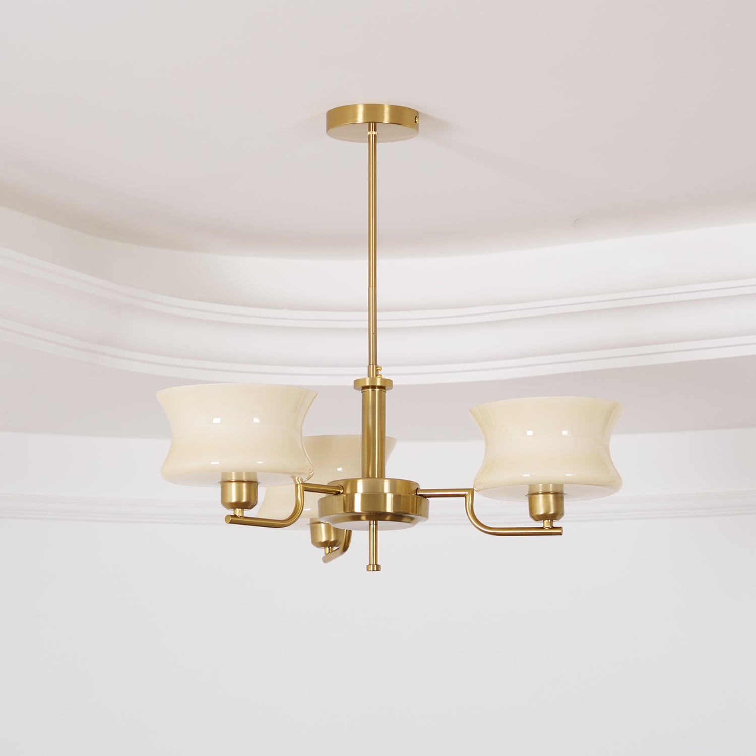 Lustra Kronleuchter Naturgold Vintage Glas-Letslighting