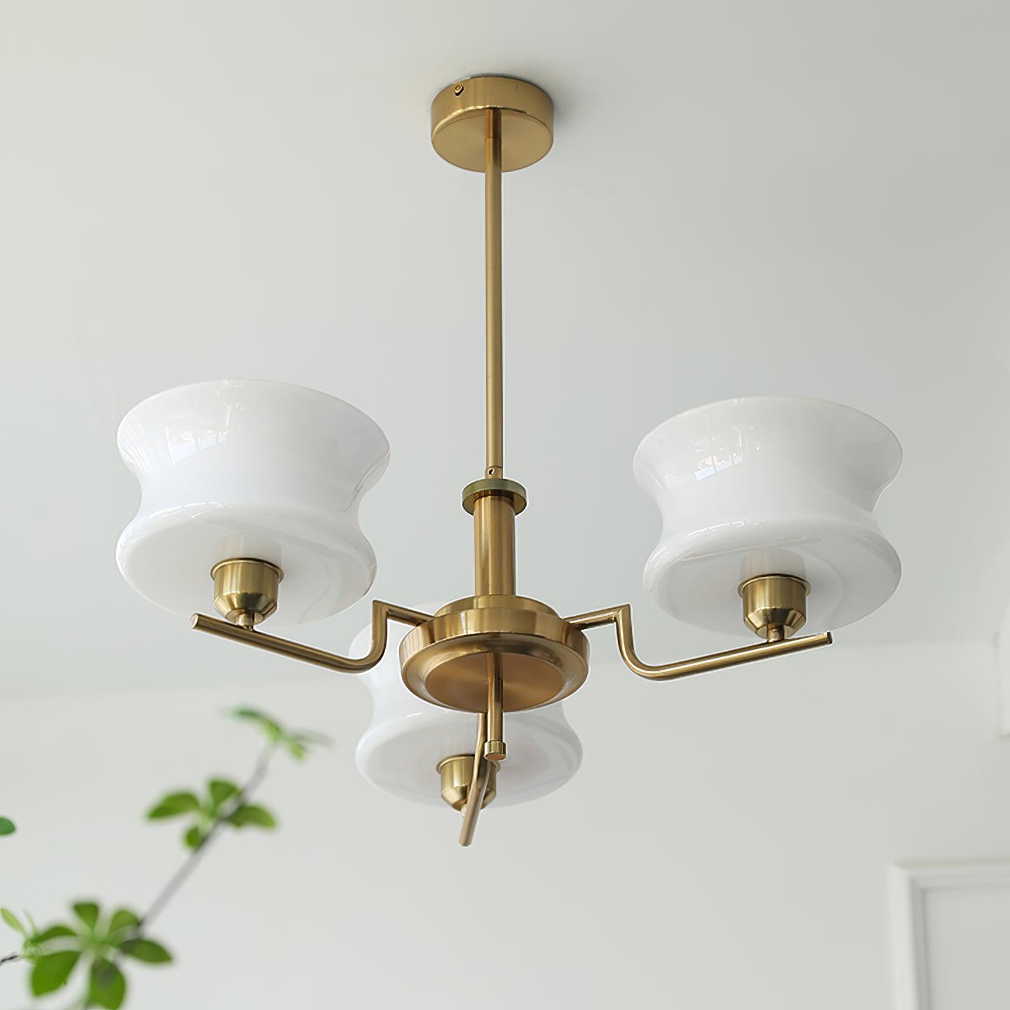 Lustra Kronleuchter Naturgold Vintage Glas-Letslighting