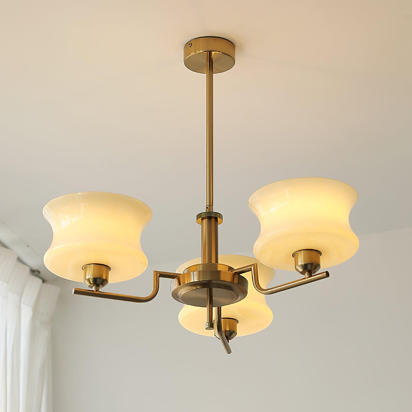 Lustra Kronleuchter Naturgold Vintage Glas-Letslighting