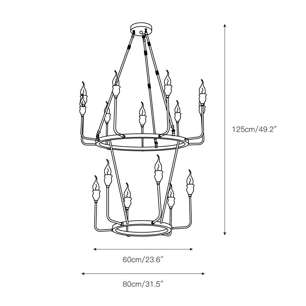 Fljotuvyh Modern Industrial Kerze Kronleuchter-Letslighting