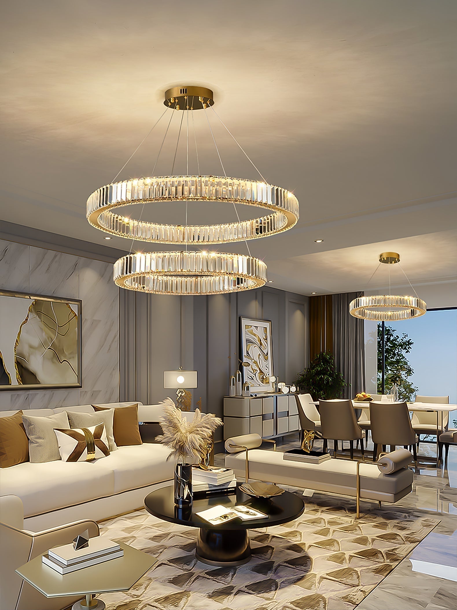Lustra Kronleuchter-Goldkristallring-Letslighting