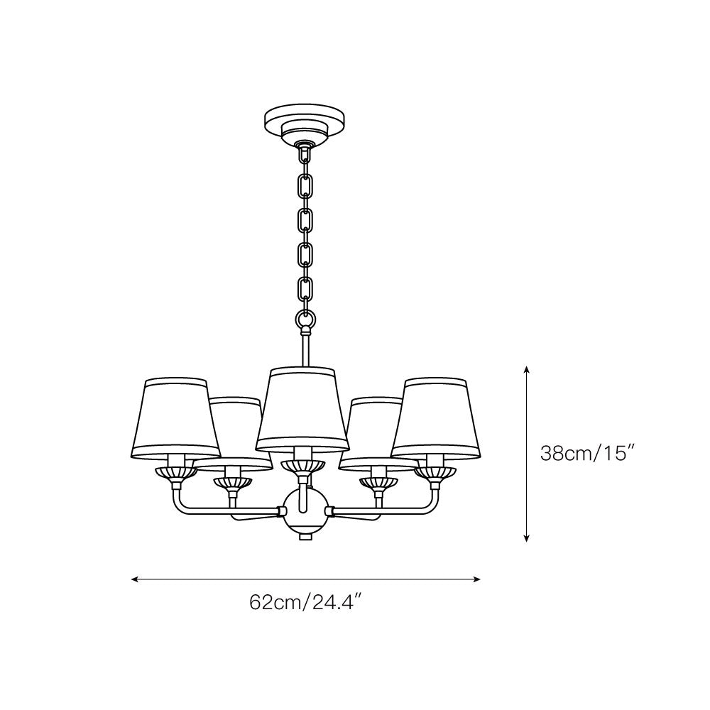 Gloruvyh Vintage Industrial Fabric Chandelier-Letslighting