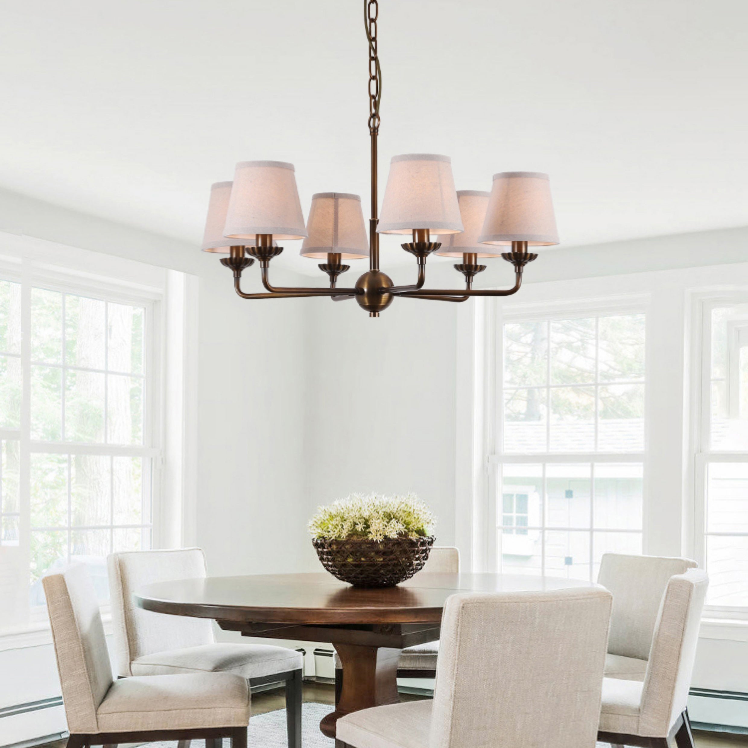 Gloruvyh Vintage Industrial Fabric Chandelier-Letslighting