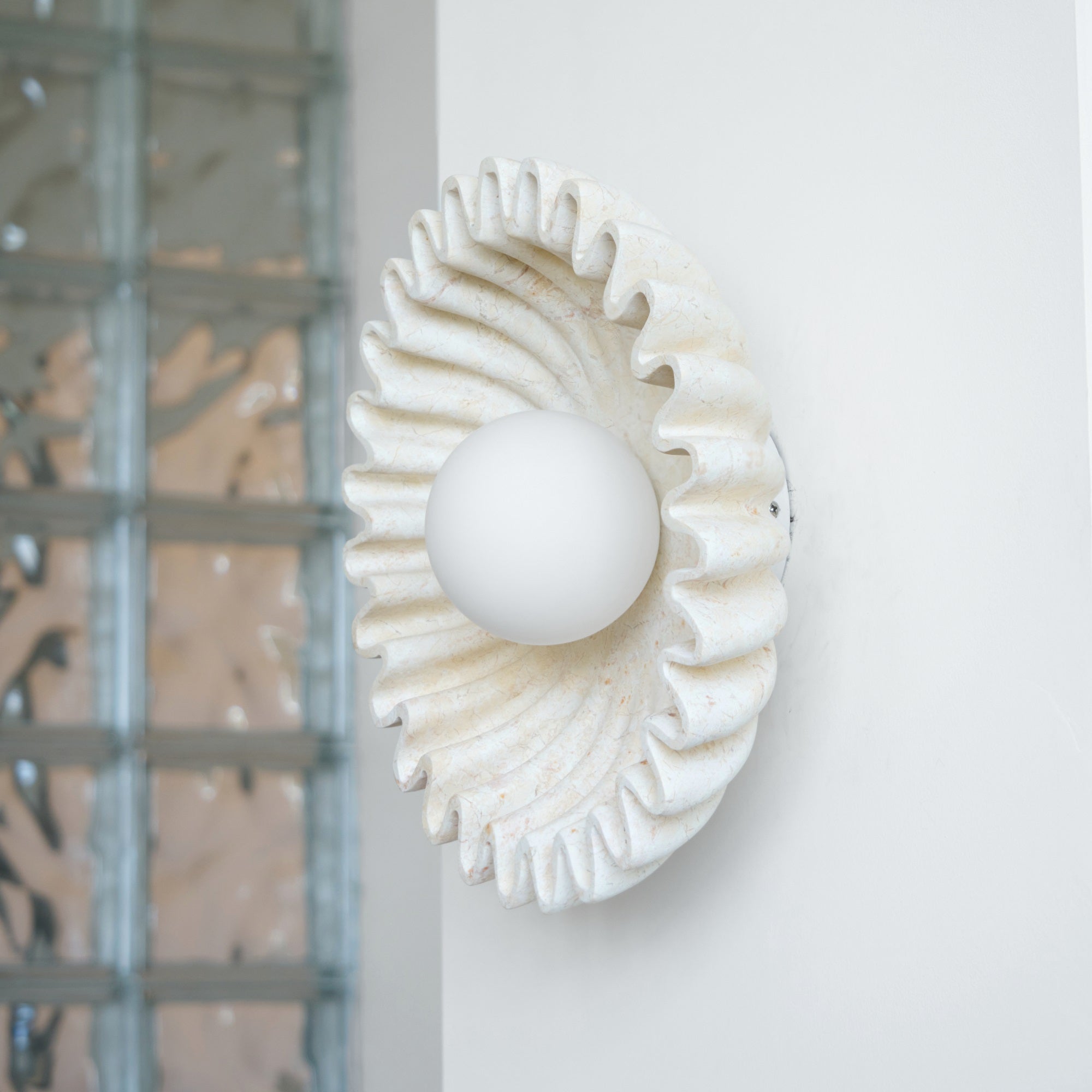 Wandleuchte Keramik Glas Dunkelgrün Weiß Schwarz Beige Skulptural-Letslighting