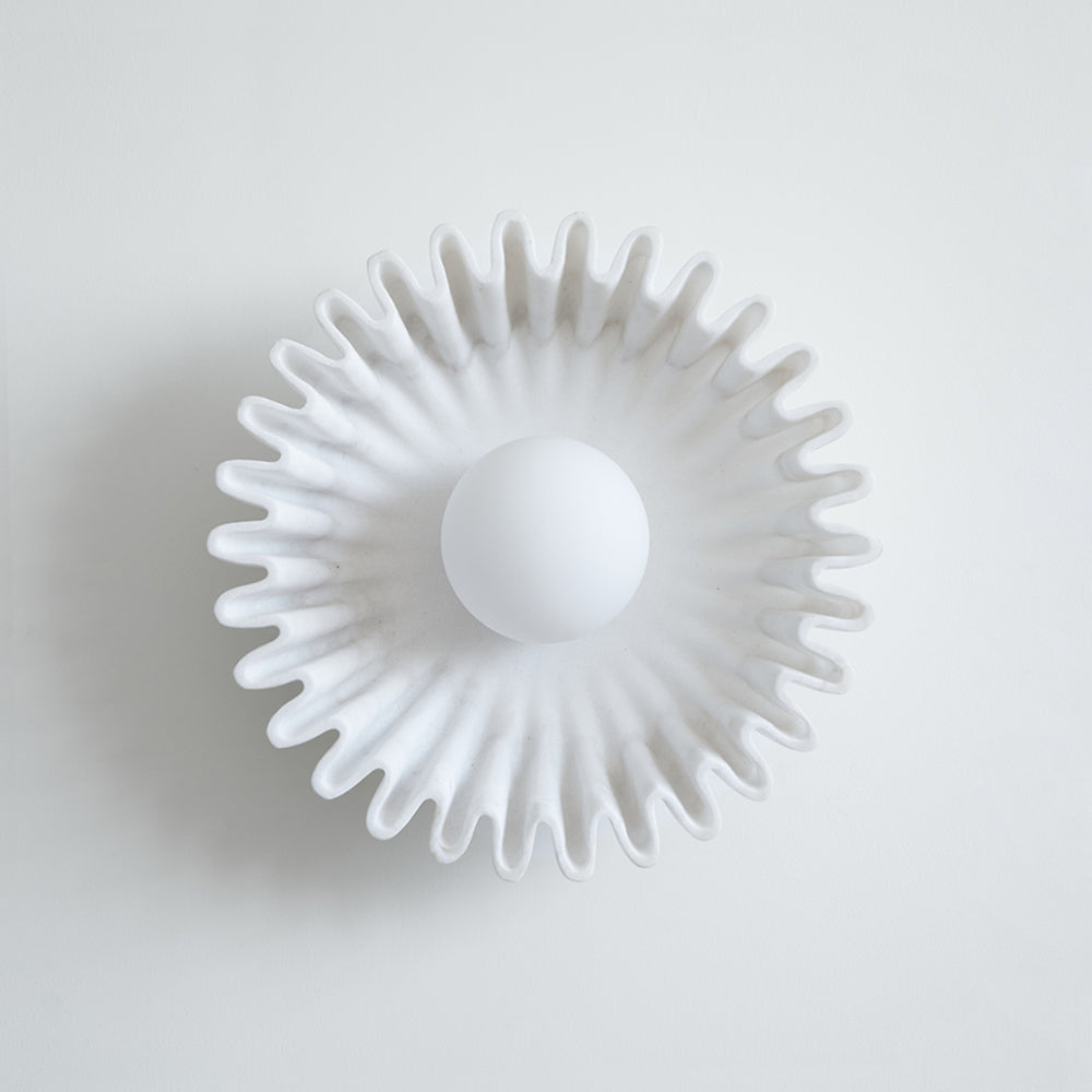 Wandleuchte Keramik Glas Dunkelgrün Weiß Schwarz Beige Skulptural-Letslighting
