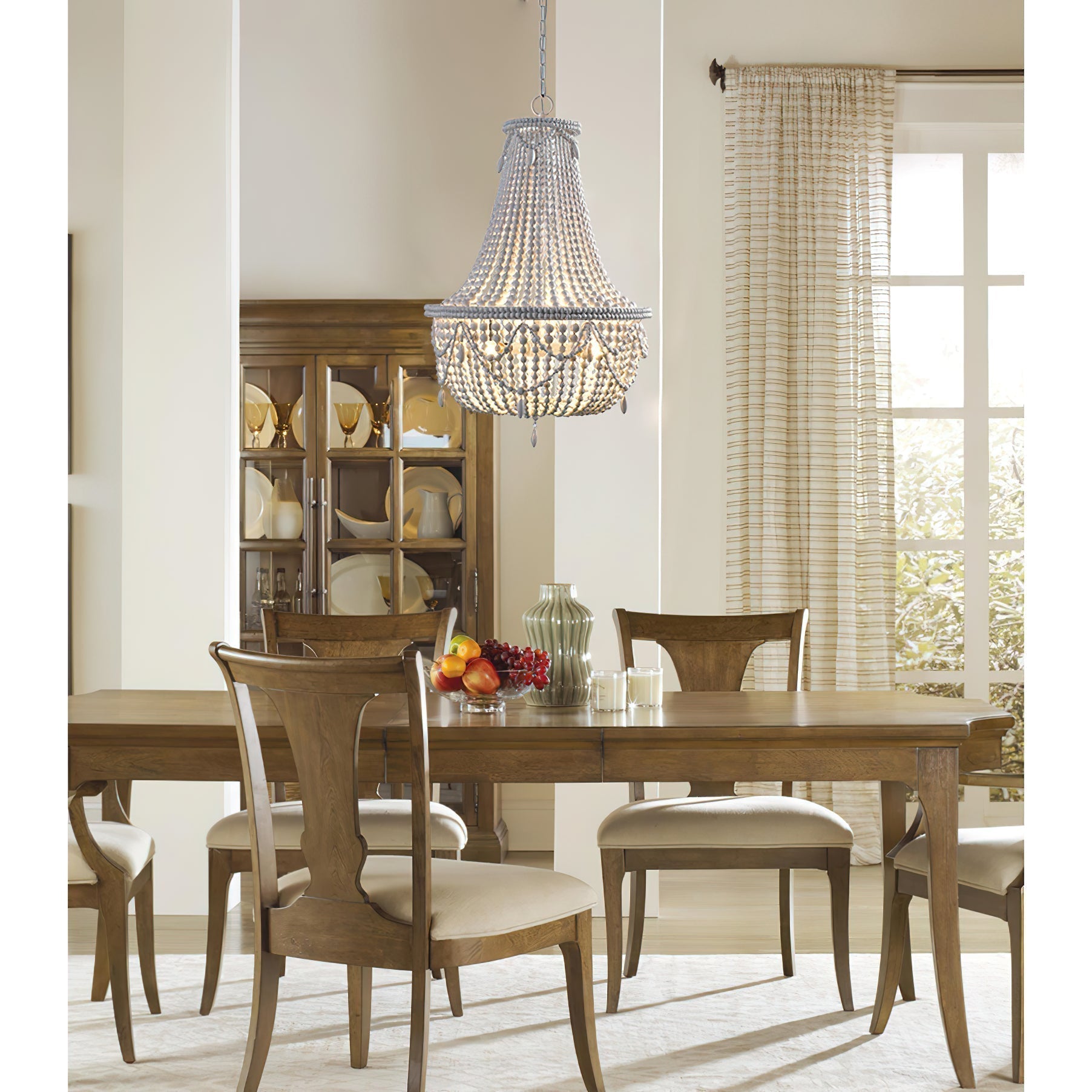 Eirikuvyu Postmoderner Luxus Perlen-Holz-Kronleuchter-Letslighting