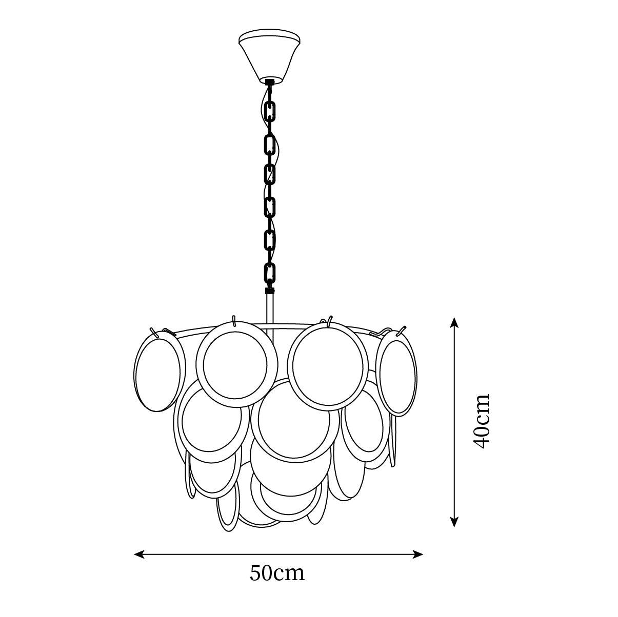 Esona Cascading Frosted Glass Discs Chandelier - Letslighting