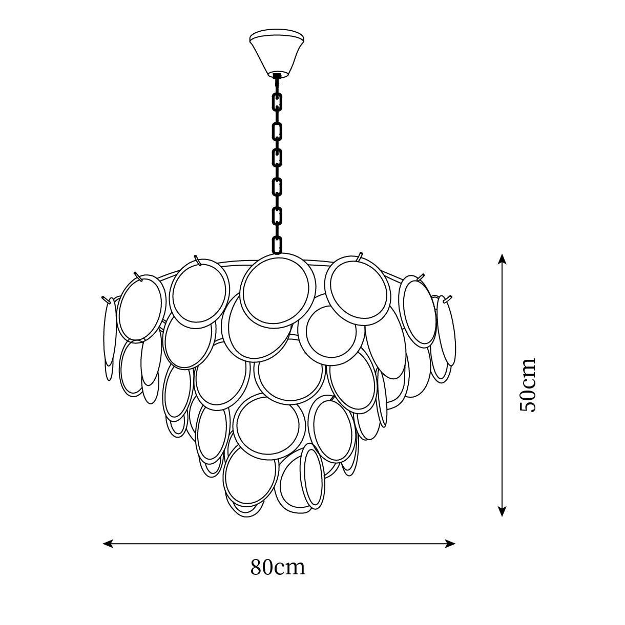 Esona Cascading Frosted Glass Discs Chandelier - Letslighting