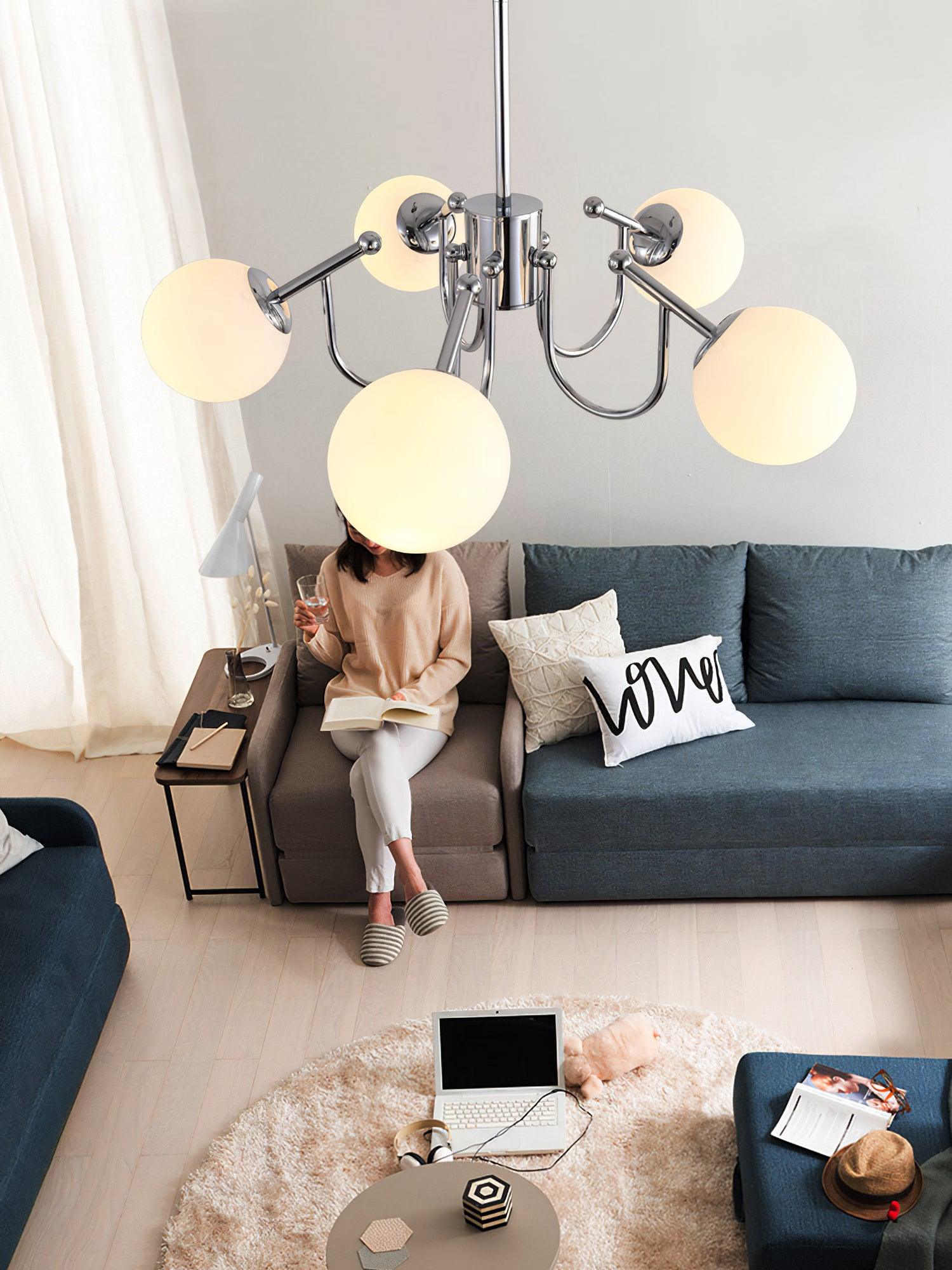 Aurora Kronleuchter Globe Chrom Modern-Letslighting