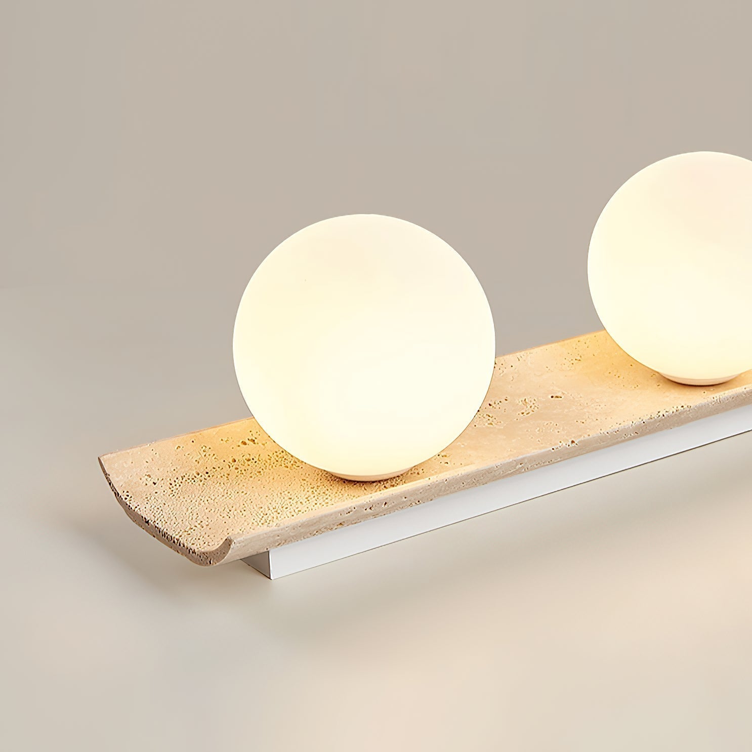 Bianca Globe Modern Minimalist Travertine Glass Ceiling Lamp - Letslighting