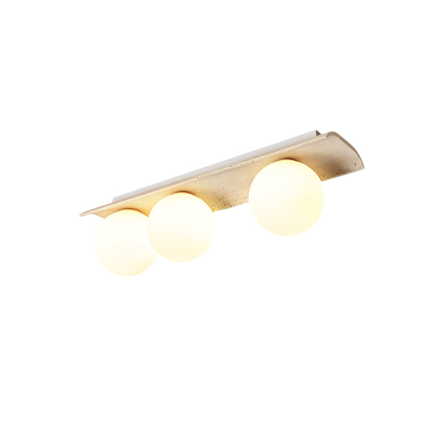 Bianca Globe Modern Minimalist Travertine Glass Ceiling Lamp - Letslighting