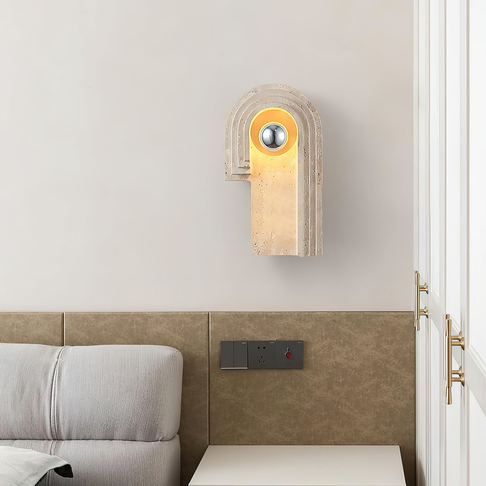 Mjolkuvyh Modern Minimalist Travertine Wall Lamp - Letslighting