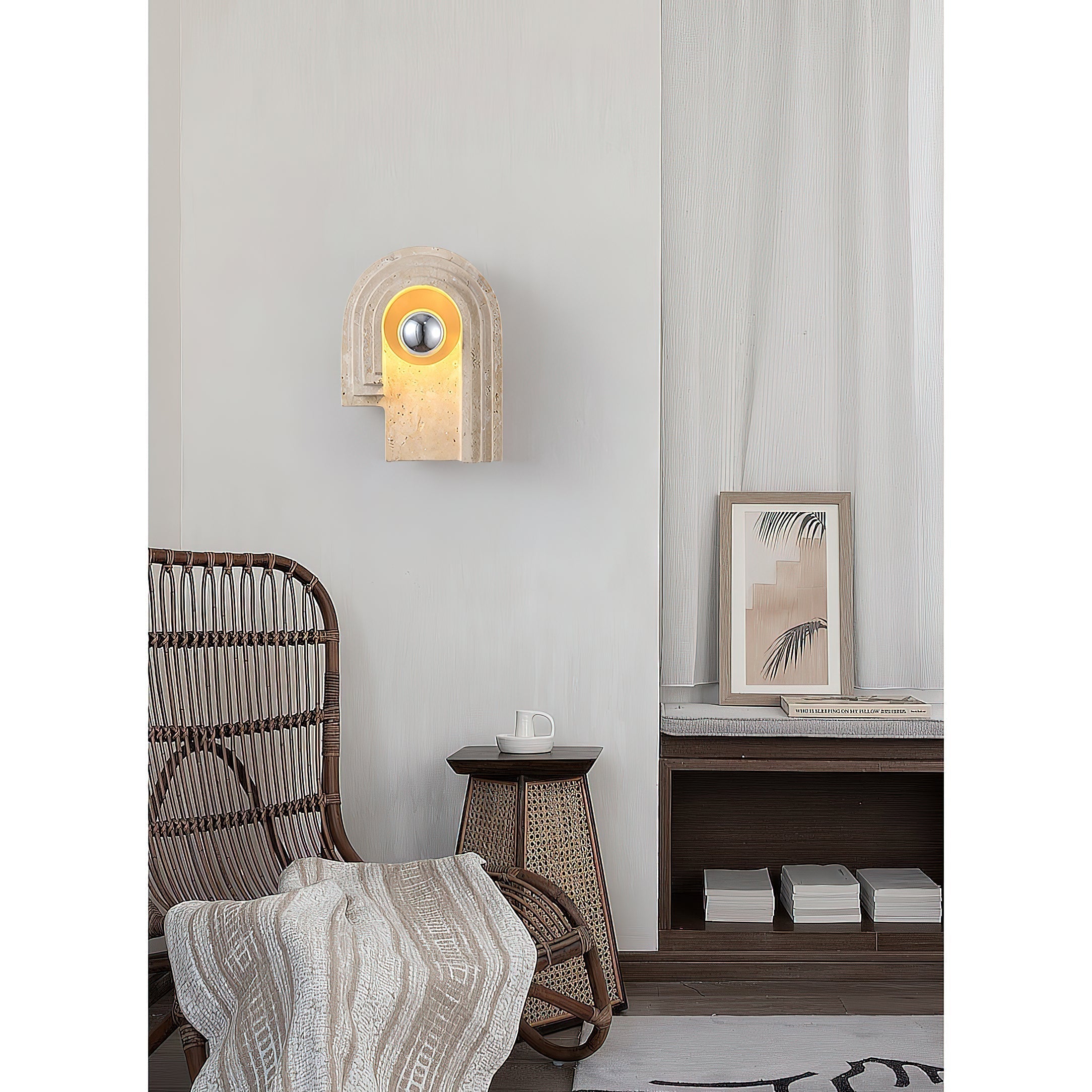 Mjolkuvyh Modern Minimalist Travertine Wall Lamp - Letslighting