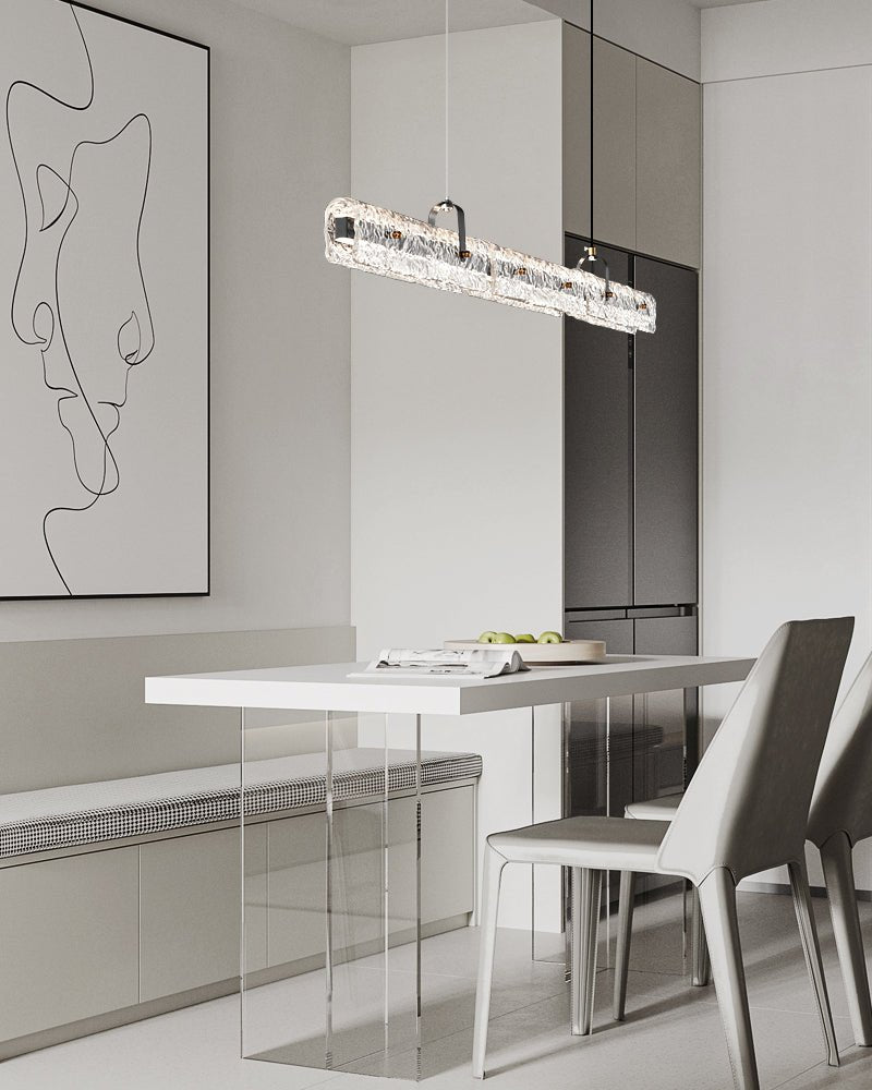 Cedorisra Luxuriöse Pendelleuchte aus Eisschwarzem Glas-Letslighting