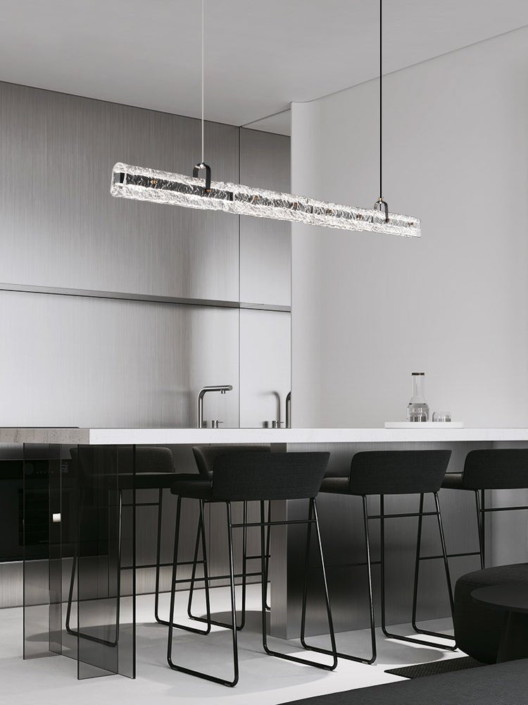 Cedorisra Luxuriöse Pendelleuchte aus Eisschwarzem Glas-Letslighting