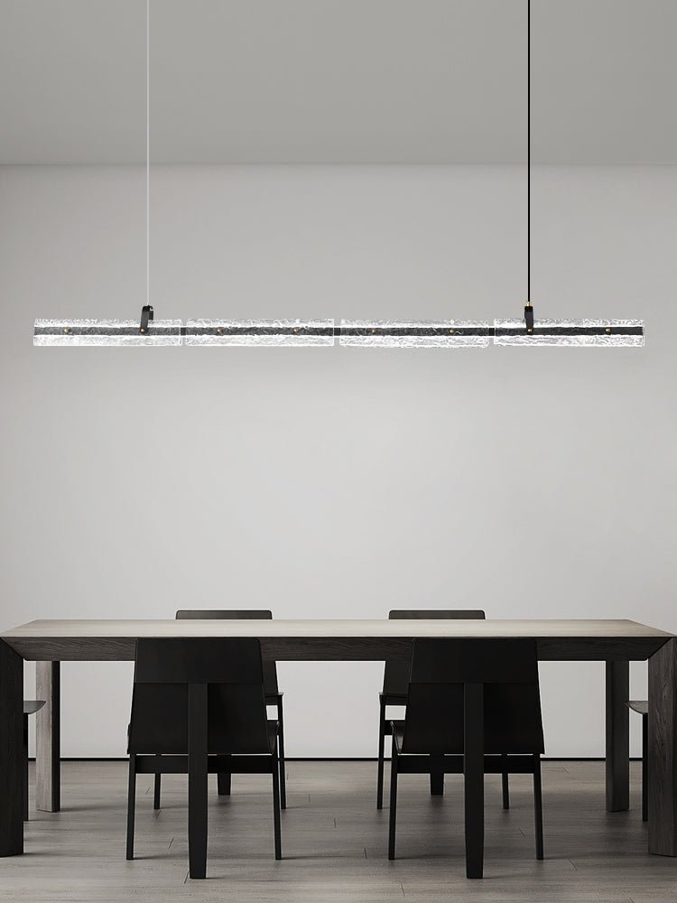 Cedorisra Luxuriöse Pendelleuchte aus Eisschwarzem Glas-Letslighting