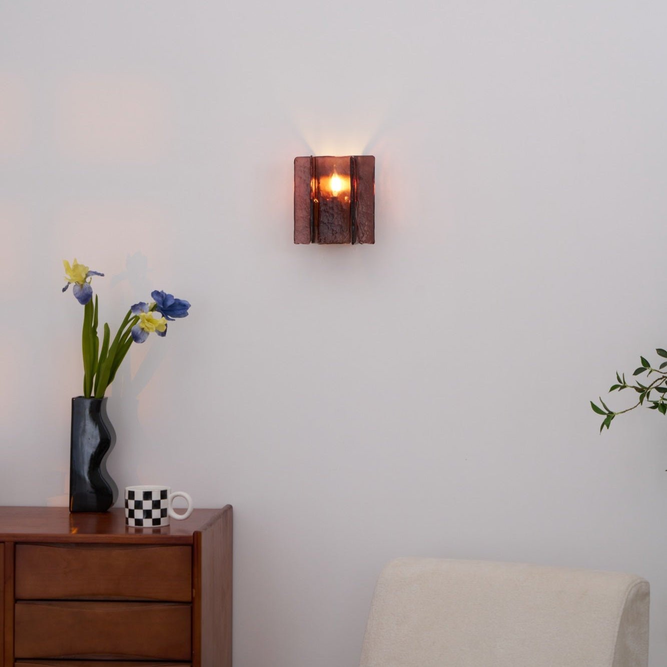 Solanic Minimalistische Glas Kunst Wandleuchte-Letslighting