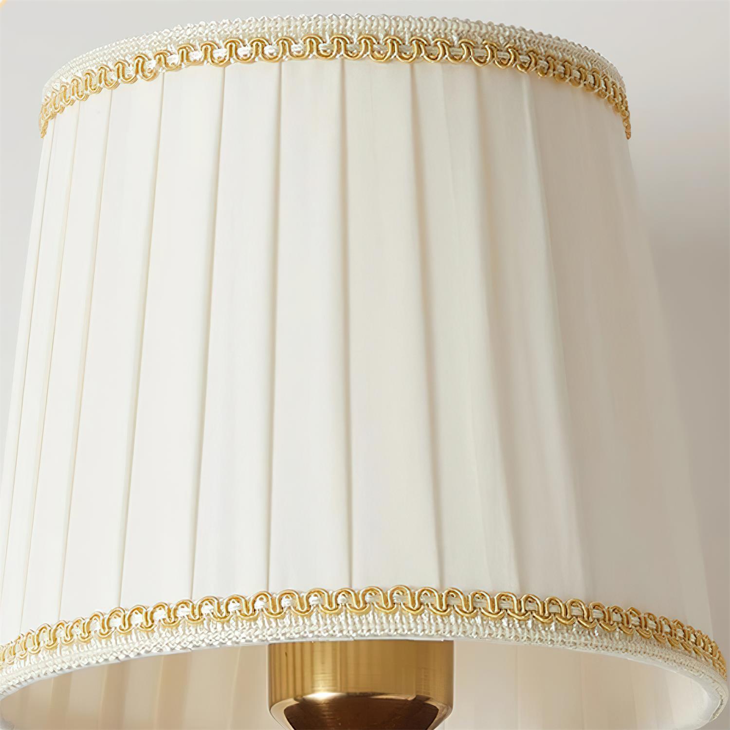 Wall Lamp Fabric Shade Modern Classic Gold Walnut Sconce Bedroom-Letslighting