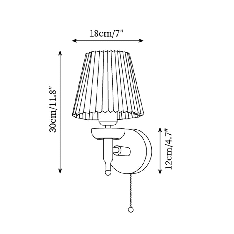 Wall Lamp Fabric Shade Modern Classic Gold Walnut Sconce Bedroom-Letslighting