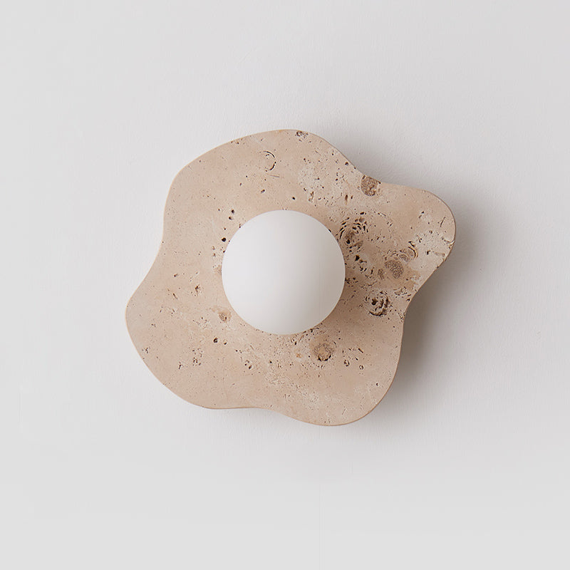 Tinduvyj Modern Minimalist Travertine Glass Wall Lamp - Letslighting