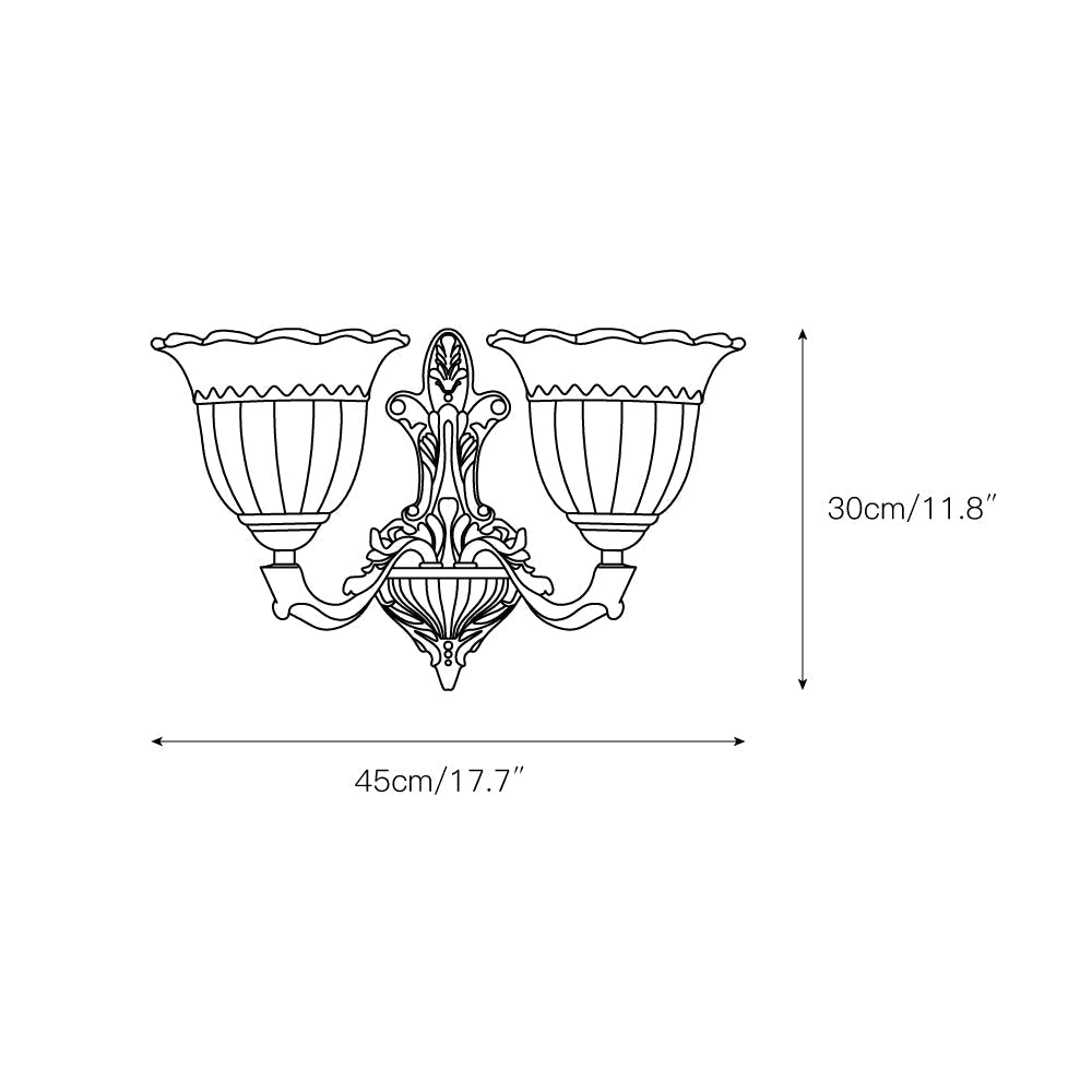 Sifuvyd Luxus-Blumen-Wandleuchte aus Messing und Glas-Letslighting