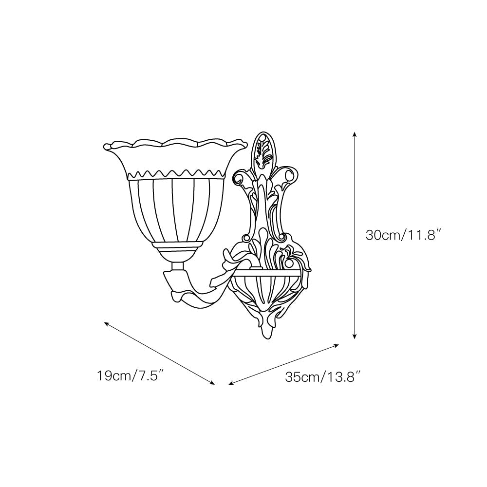 Sifuvyd Luxus-Blumen-Wandleuchte aus Messing und Glas-Letslighting