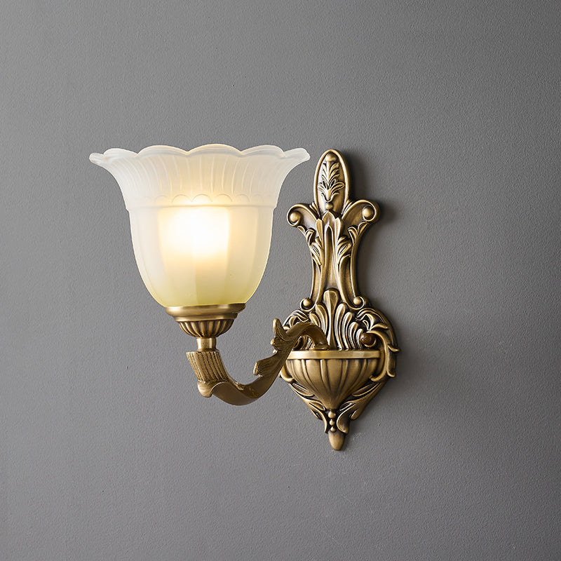 Sifuvyd Luxus-Blumen-Wandleuchte aus Messing und Glas-Letslighting