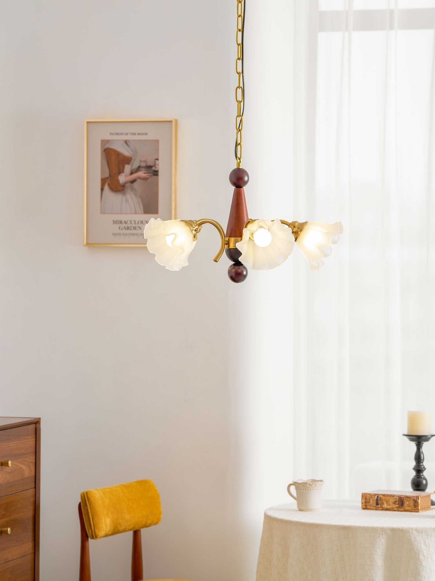 Ilvinan Traditionelle Eleganz Holz Glas Kronleuchter-Letslighting